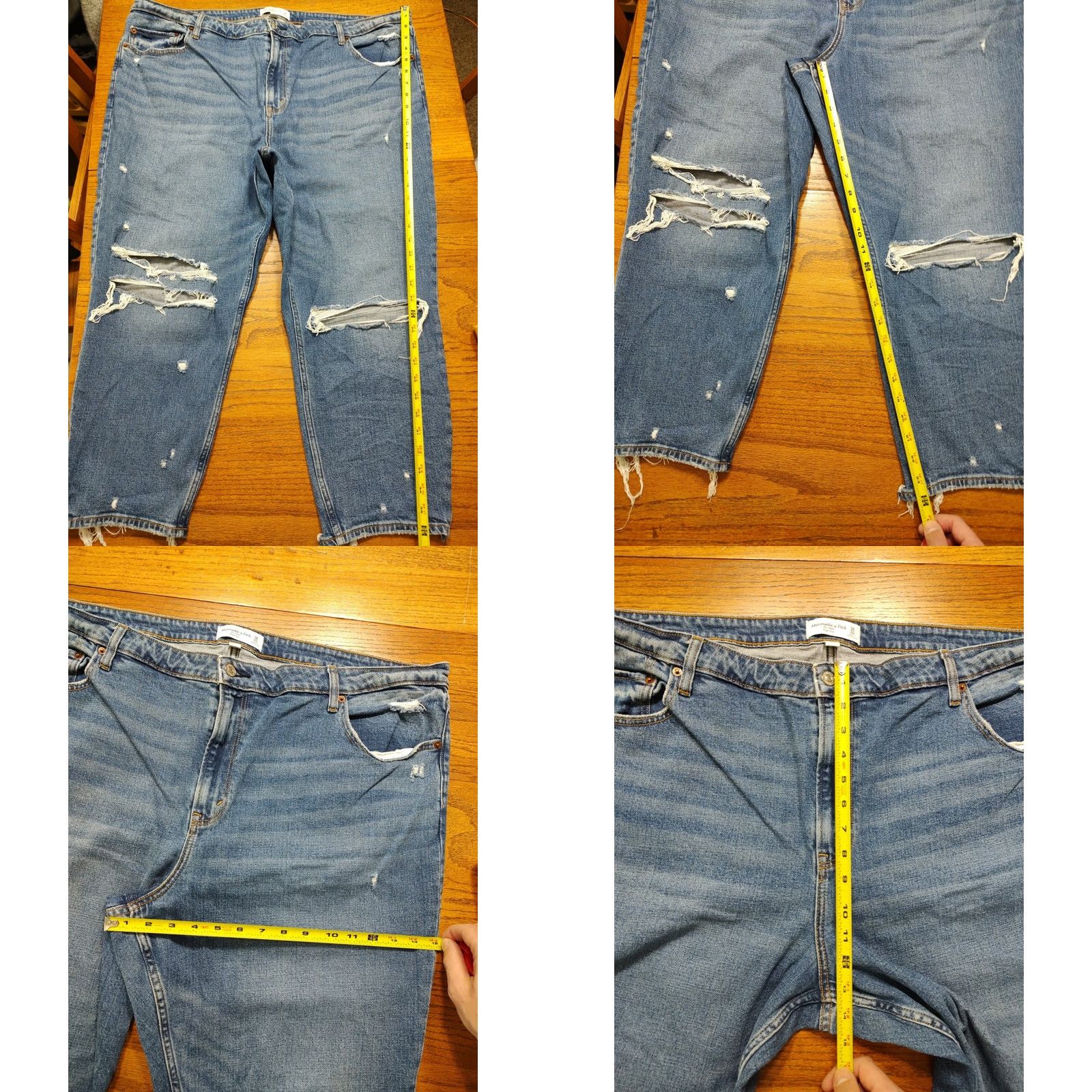Abercrombie & Fitch Abercrombie & Fitch Jeans Women 36 Regular 24 Blue Distressed 5-Pocket Zip Mom High Rise 13 In Inseam Denim Cotton Blend Medium Wash Size 25" / US 0 / IT 36 - 8 Thumbnail