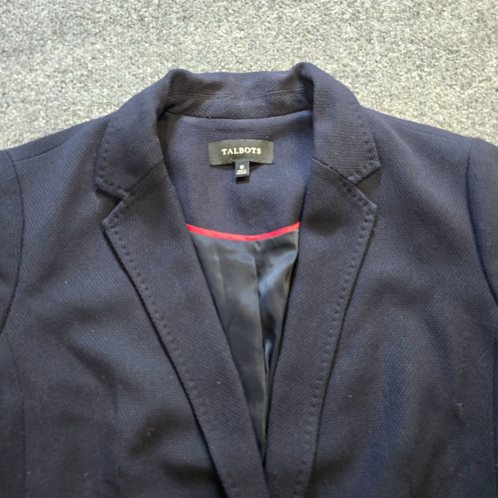 Talbots Talbots Blazer Womens Size 12 Blue One Button Long Sleeve Career Casual Jacket Size XL / US 12-14 / IT 48-50 - 2 Thumbnail