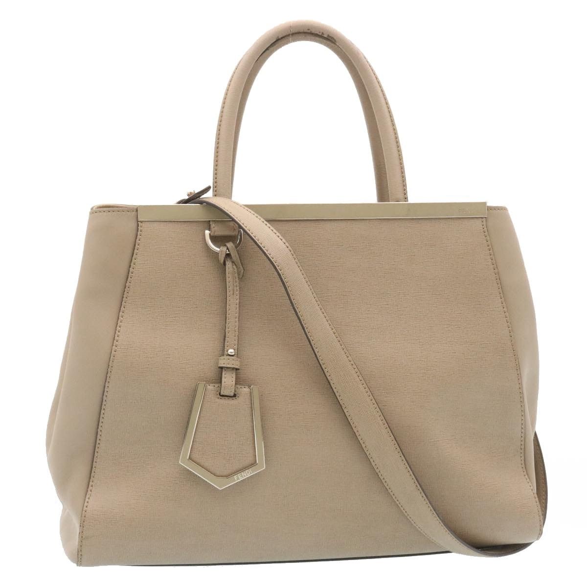 Fendi Hand Bag Leather Shoulder Bag Gray in Grey, Women's