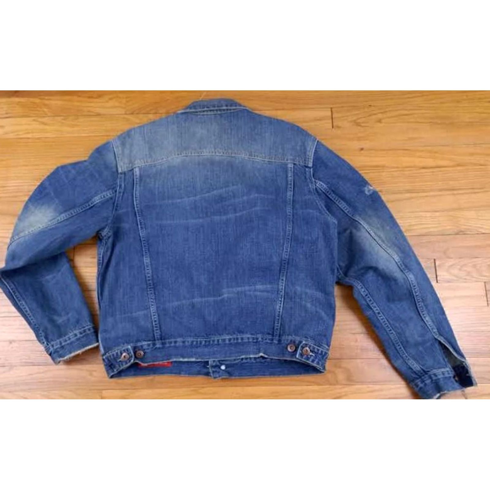 X-LARGE VINTAGE Denim Laboratory Blue Denim Bomber Jacket size X-Large Men Size US 36 / EU 52 - 6 Thumbnail
