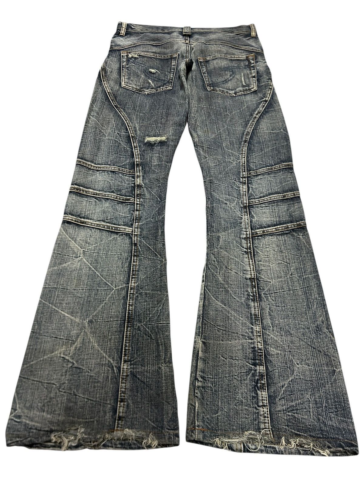semanticdesign Vintage Semantic Design Clawmark Distressed Flare Jeans Size US 31 - 3 Thumbnail