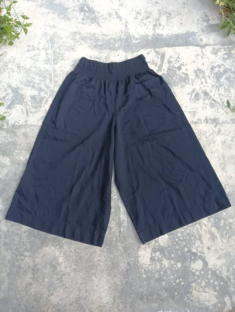 image of New With Tags Issey Miyake Plantation Wide Pants in Black Blue, Men's (Size 30)