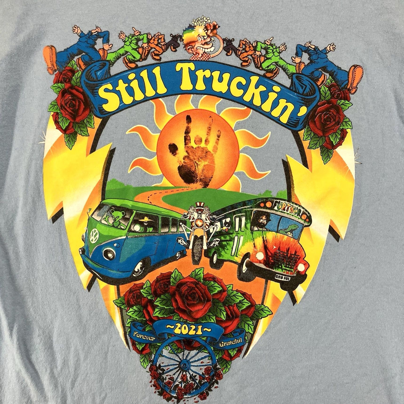 Vintage VINTAGE Grateful Dead T Shirt Fare Thee Well Music Tour 2021 Medium Still Truckin' USA Size US M / EU 48-50 / 2 - 3 Thumbnail