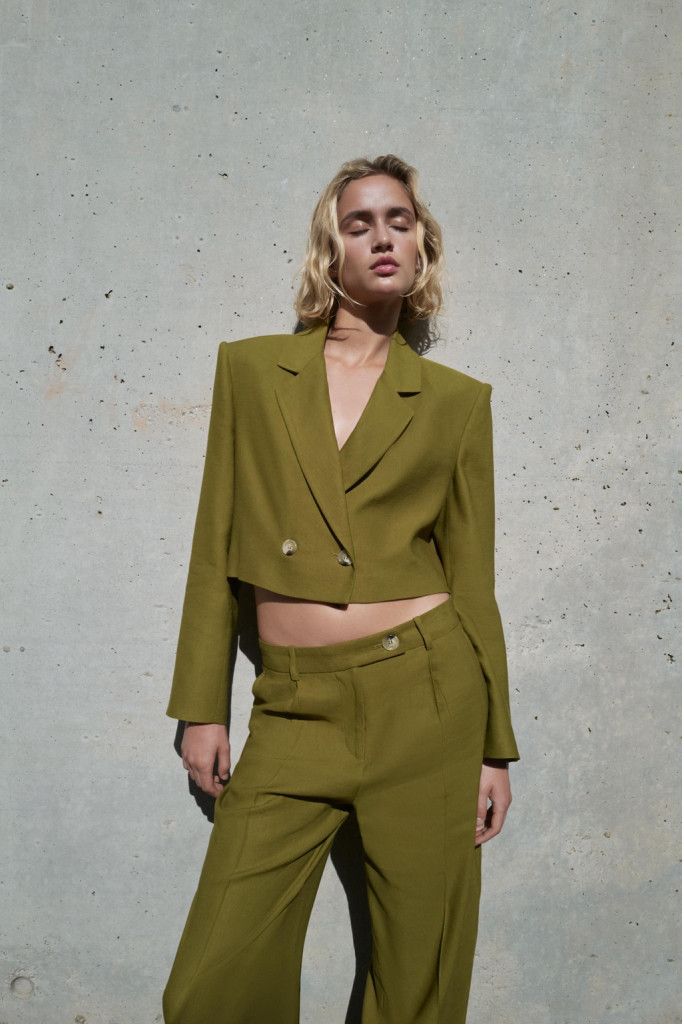 Zara Zara Linen blend double breasted cropped blazer and Pants S Size S / US 4 / IT 40 - 1 Thumbnail