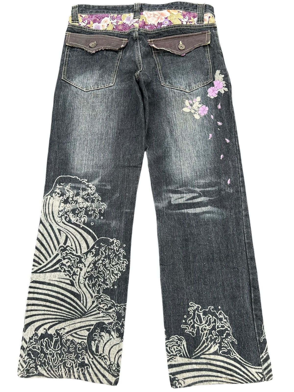 Japanese Brand × Kapital × Vintage Karakuri Tamashii Inspired Japanese GUMU Denim Jeans Rare ☠️ Size US 34 / EU 50 - 11 Thumbnail