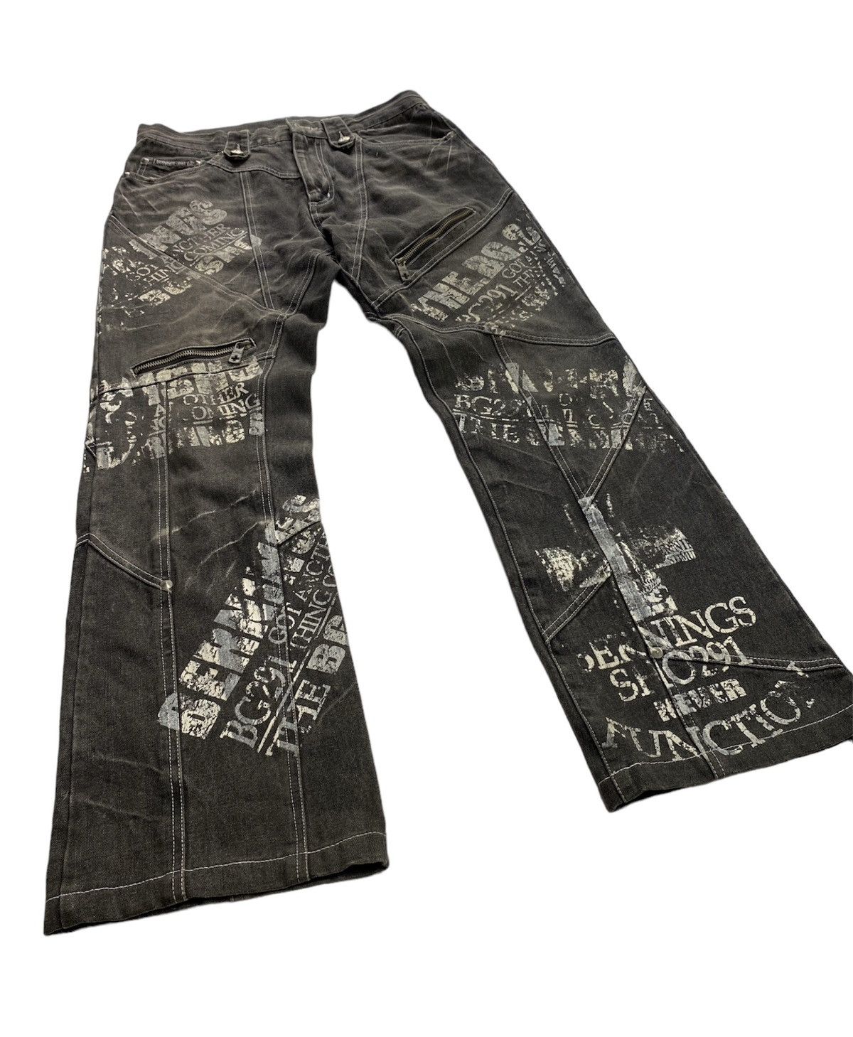 Japanese Brand Bernings sho spell out printed pant studded Size US 29 - 5 Thumbnail