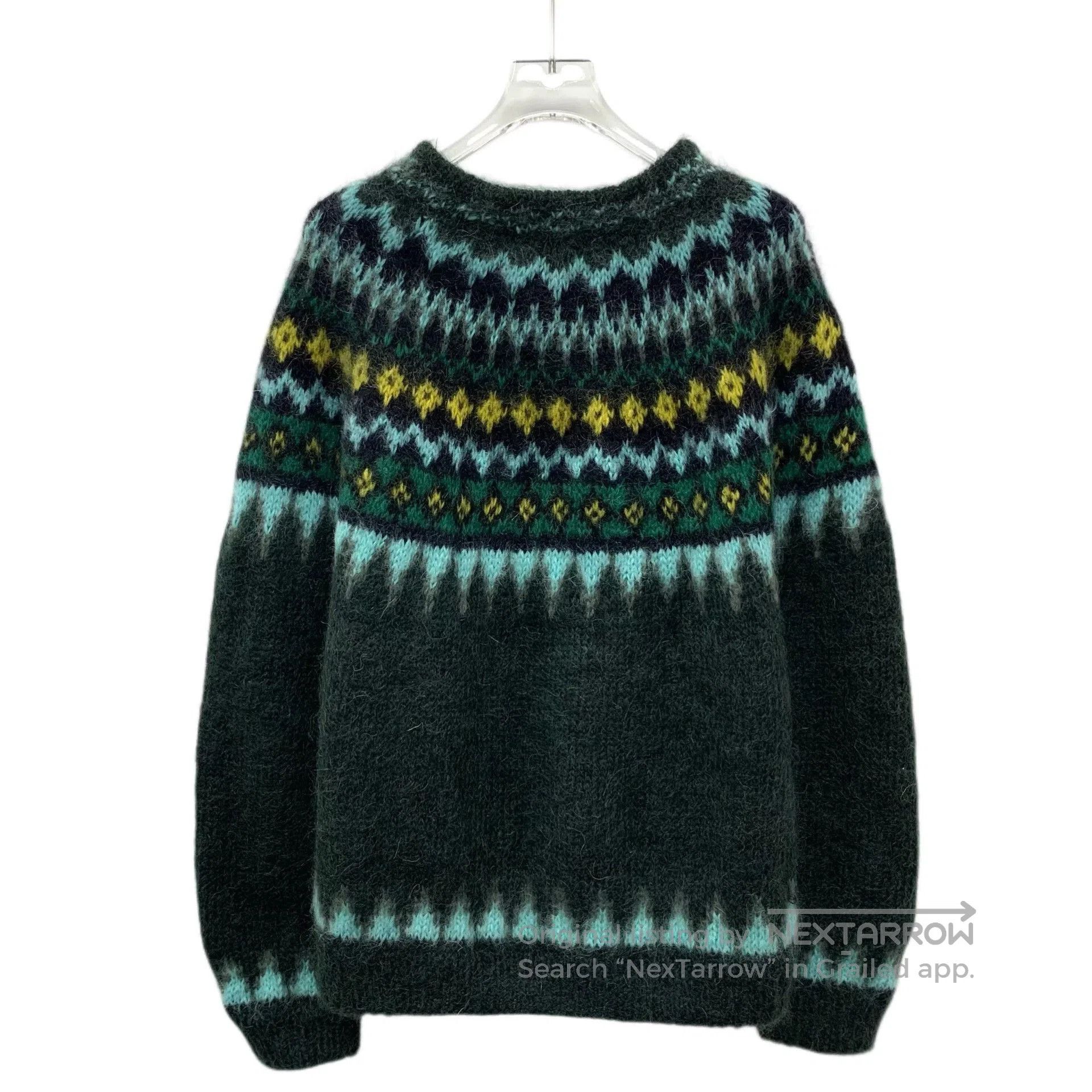 Loewe Loewe Green Animal Jacquard Mohair Sweater. Size US S / EU 44-46 / 1 - 2 Thumbnail