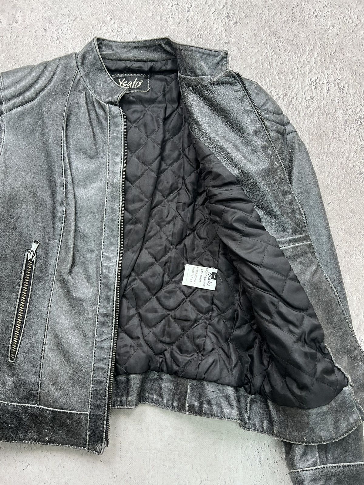 Vintage Vintage Faded Asymmetry Leather Jacket RICK STYLE Size M / US 6-8 / IT 42-44 - 9 Thumbnail