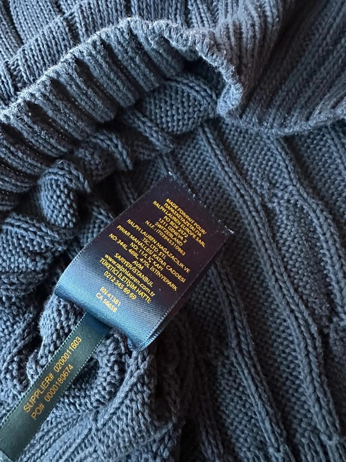 Polo Ralph Lauren Polo Ralph Lauren Cable Knit Sweater Navy Red Pony Size L / US 10 / IT 46 - 6 Thumbnail