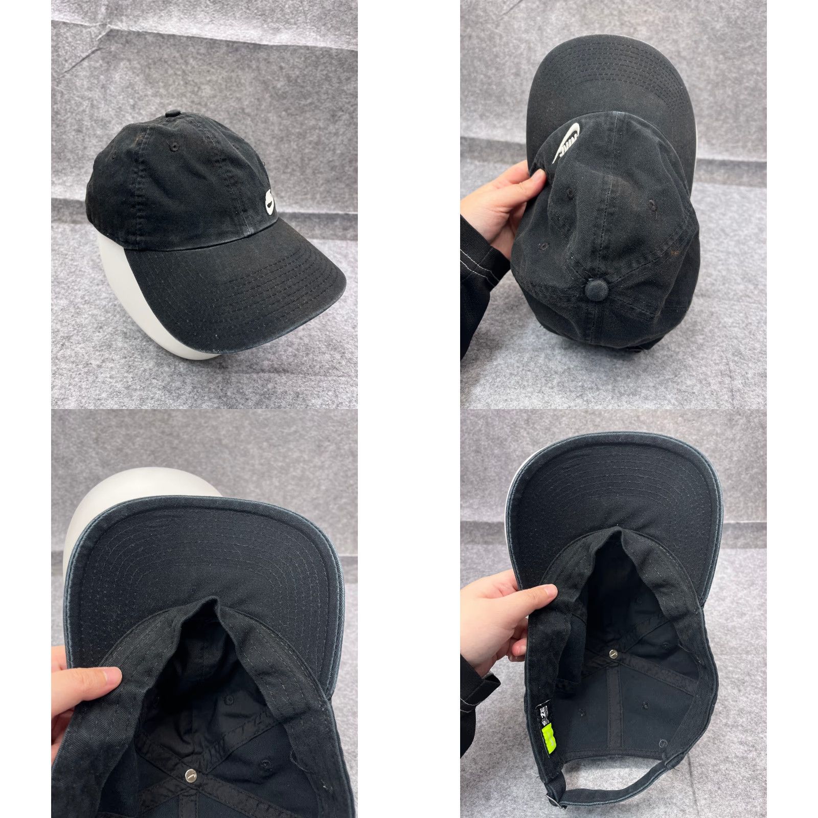 Nike Nike Hat Cap Strap Back Adult One Size Black Heritage86 Cotton Poly Lined Golf Size ONE SIZE - 8 Thumbnail