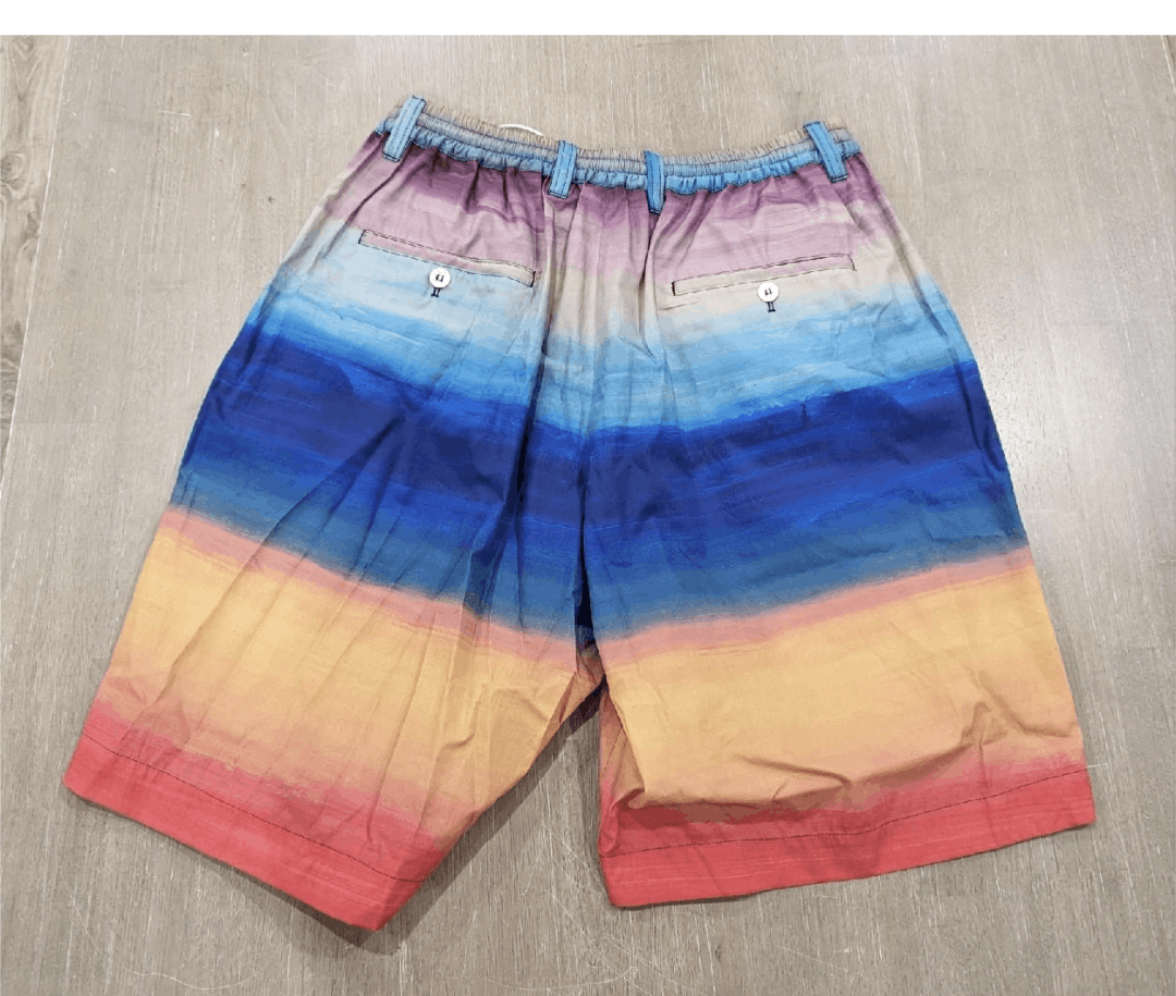 MARNI Ombre Striped Poplin Shorts Red/Multi 50 US 34