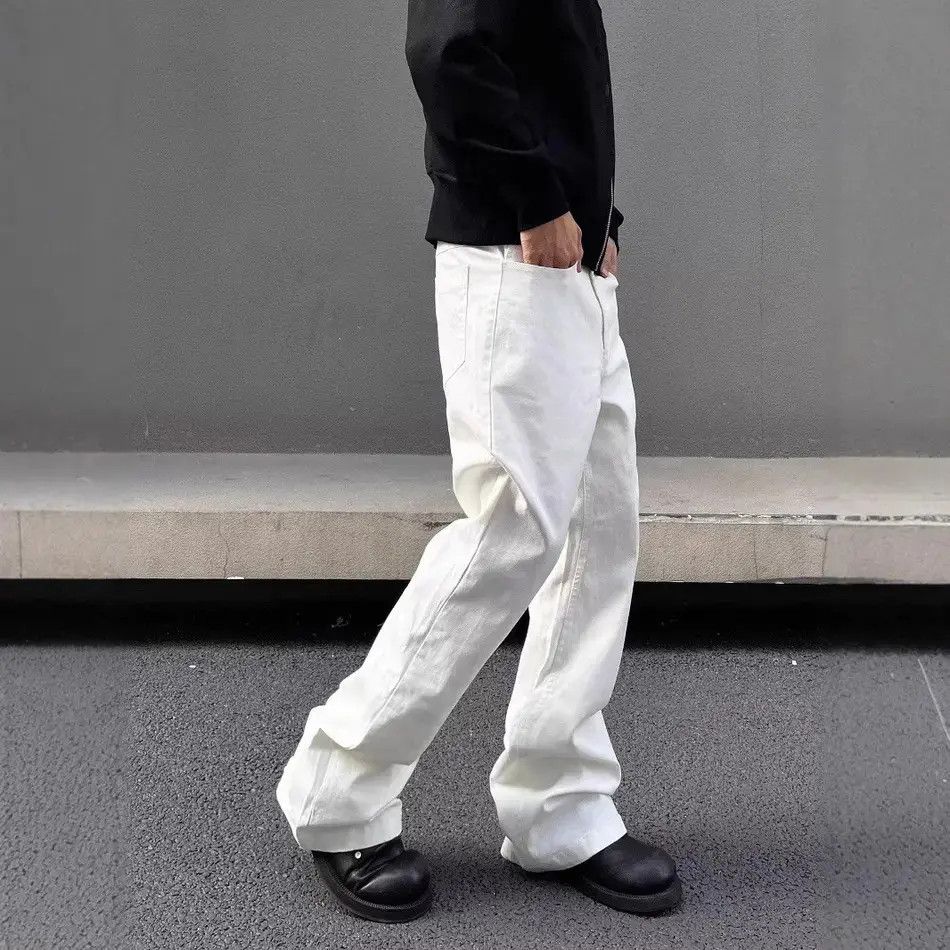 Japanese Brand Retro loose straight leg micro flared jeans Size US 32 / EU 48 - 3 Thumbnail