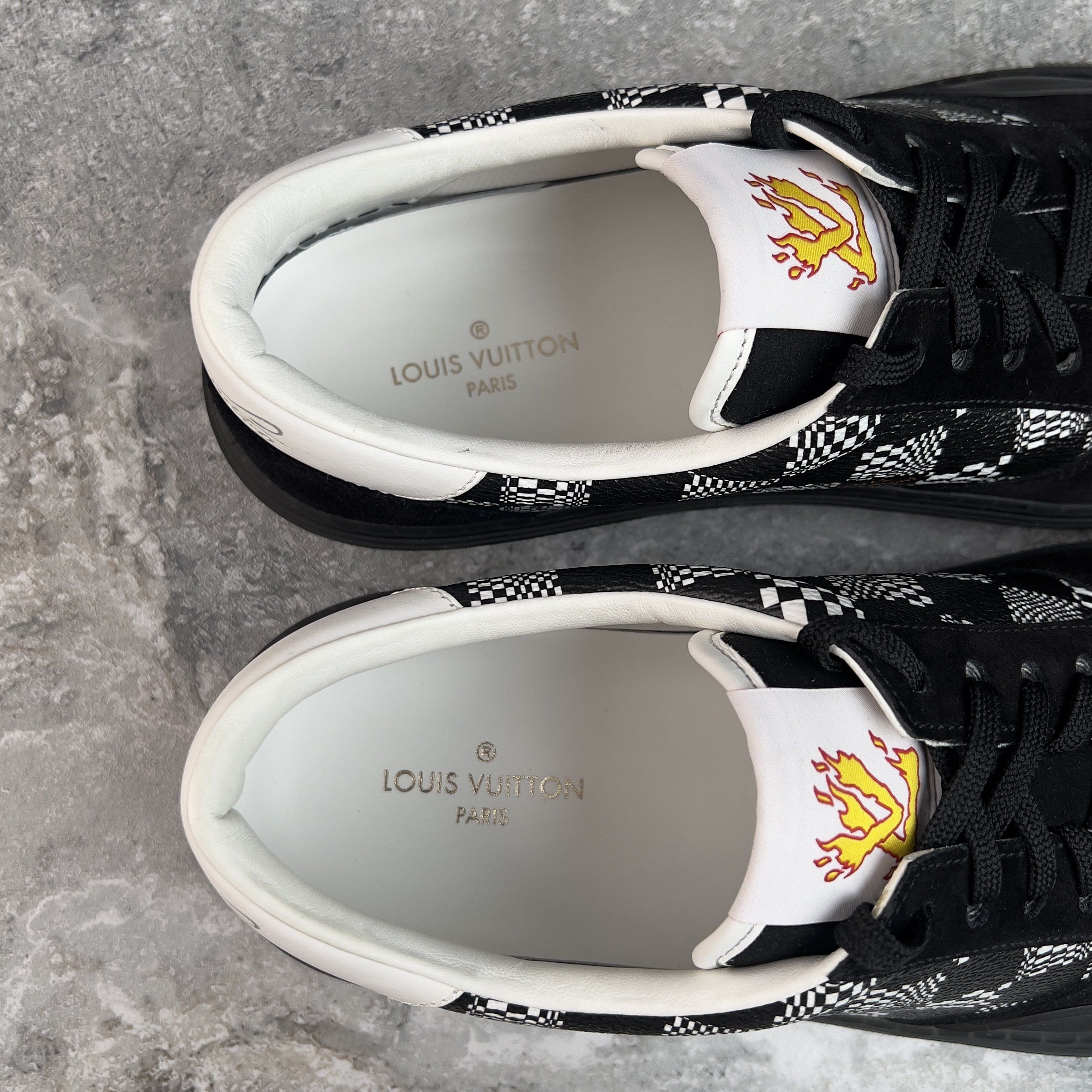 Louis Vuitton Ollie Damier Low Top Sneaker Black Leather Size US 10 / EU 43 - 9 Thumbnail