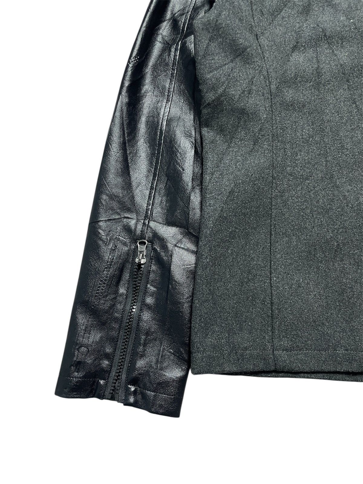 If Six Was Nine 2000’s Beno - Assymetrical Biker Leather Sleeves Jacket Size US M / EU 48-50 / 2 - 8 Thumbnail