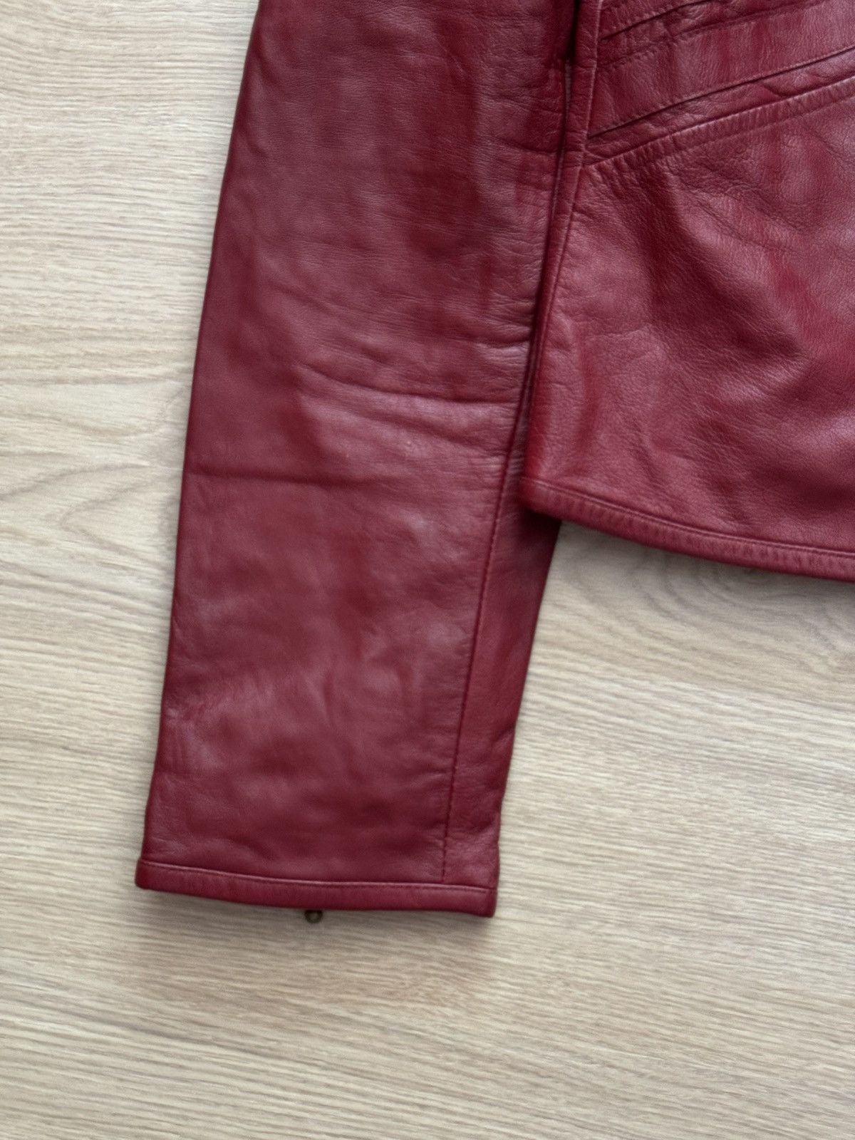 Mango Vintage MNG y2k Women’s Moto Racing Genuine Leather Jacket Size XS / US 0-2 / IT 36-38 - 3 Thumbnail