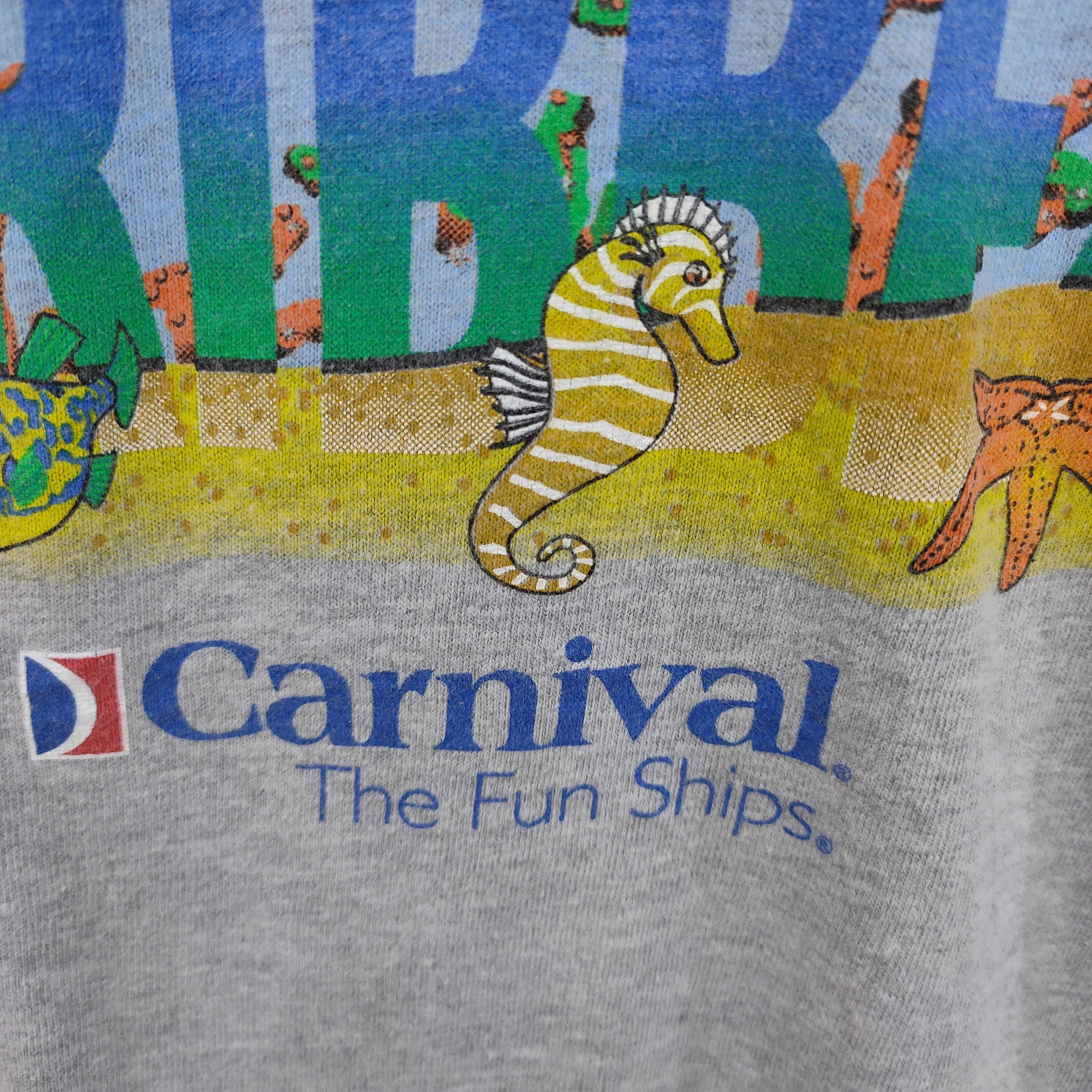 Vintage 90s Carnival Cruise Caribbean Sea Animal Shirt Size US XL / EU 56 / 4 - 4 Thumbnail