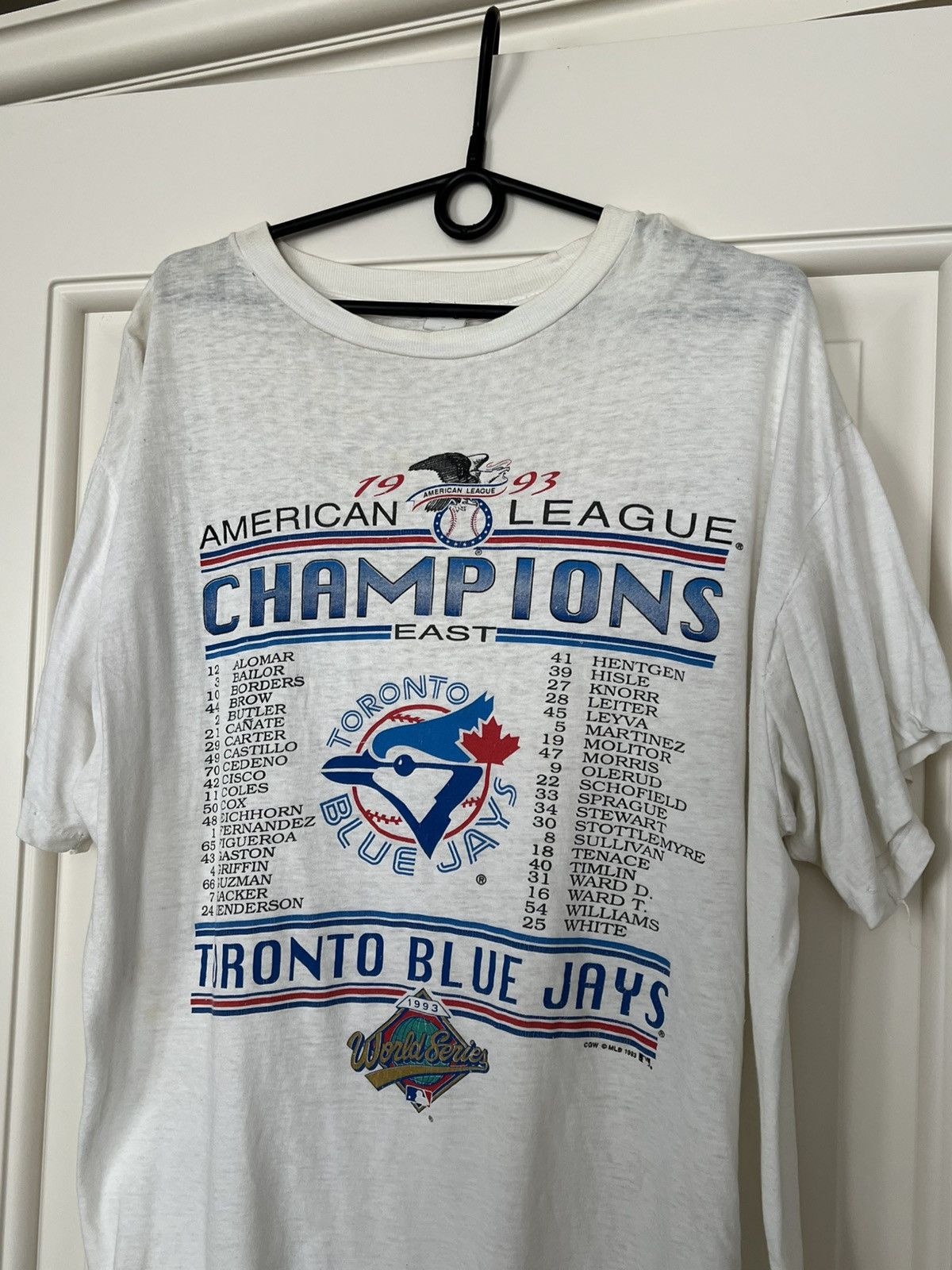 MLB Vintage 1993 Toronto Blue Jays American Champions MLB Tee Size US XL / EU 56 / 4 - 2 Thumbnail