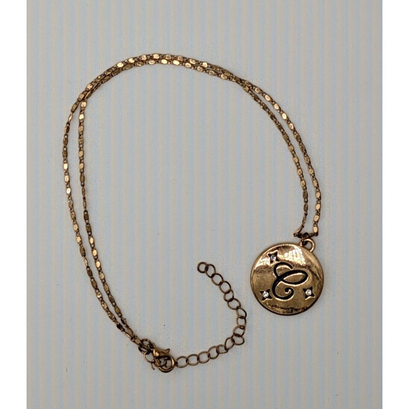 Other Elegant Glam Cursive Letter C Initial Necklace With Rhinesto Size ONE SIZE - 4 Thumbnail