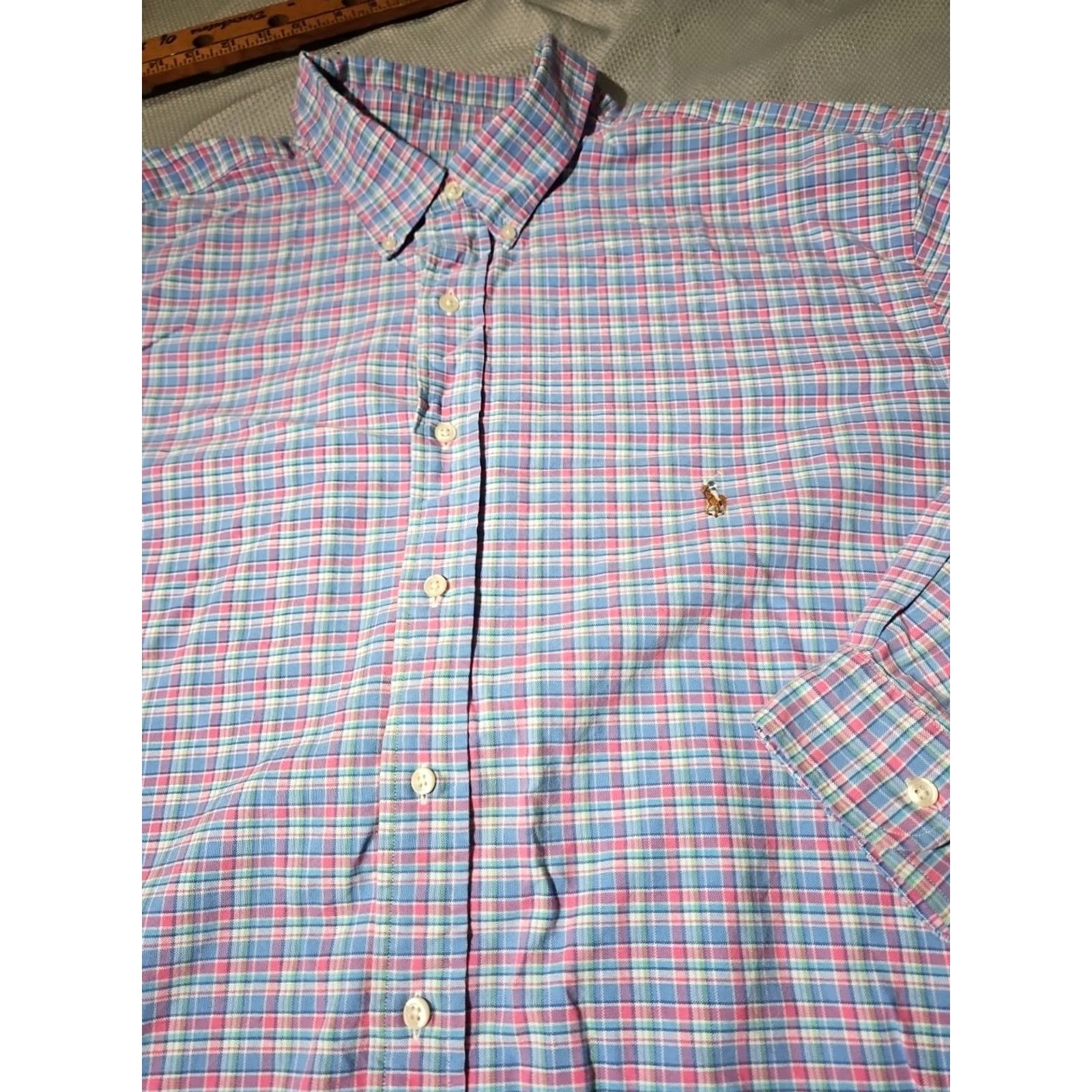 Polo Ralph Lauren Ralph Lauren Shirt Men XXLT 2XLT Blue Plaid Preppy Classic Fit Oxford Pony Shirt Size US XXL / EU 58 / 5 - 2 Thumbnail