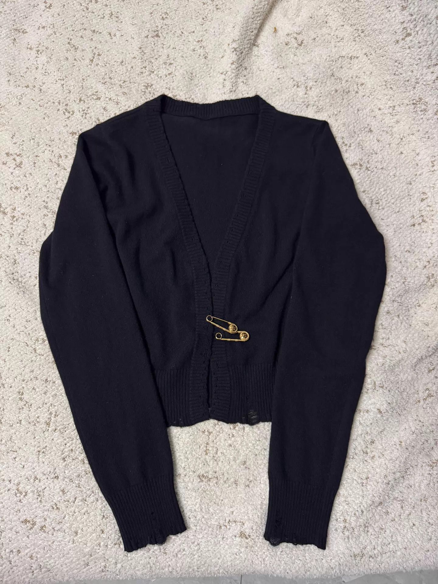 Versace Versace Cashmere Pin Cardigan - No Tag, Authentic Size M / US 6-8 / IT 42-44 - 1 Thumbnail