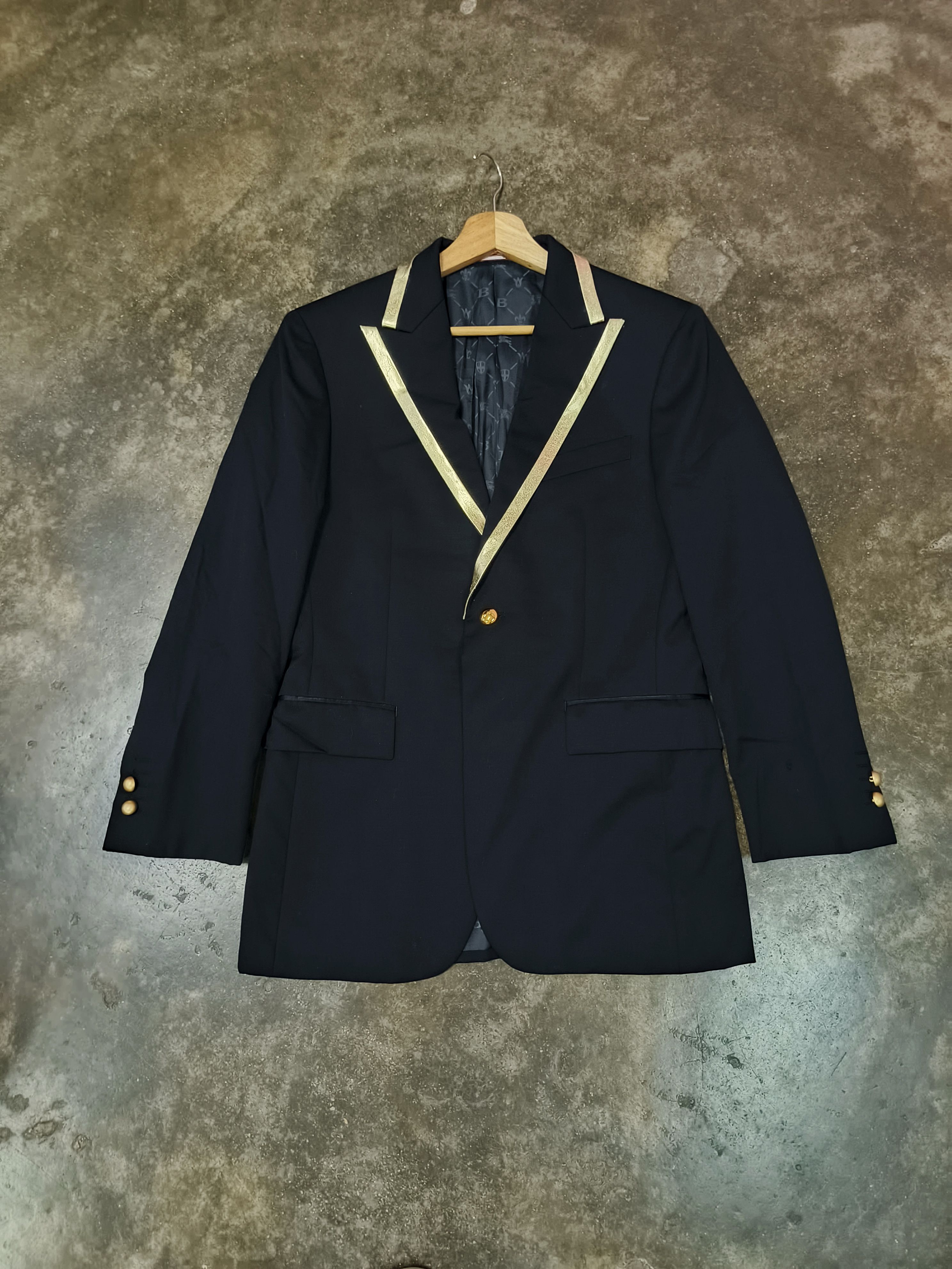 Burberry BURBERRY BLACK LABEL SUPER 100'S BLACK BLAZER JACKET Size 38R - 1 Thumbnail
