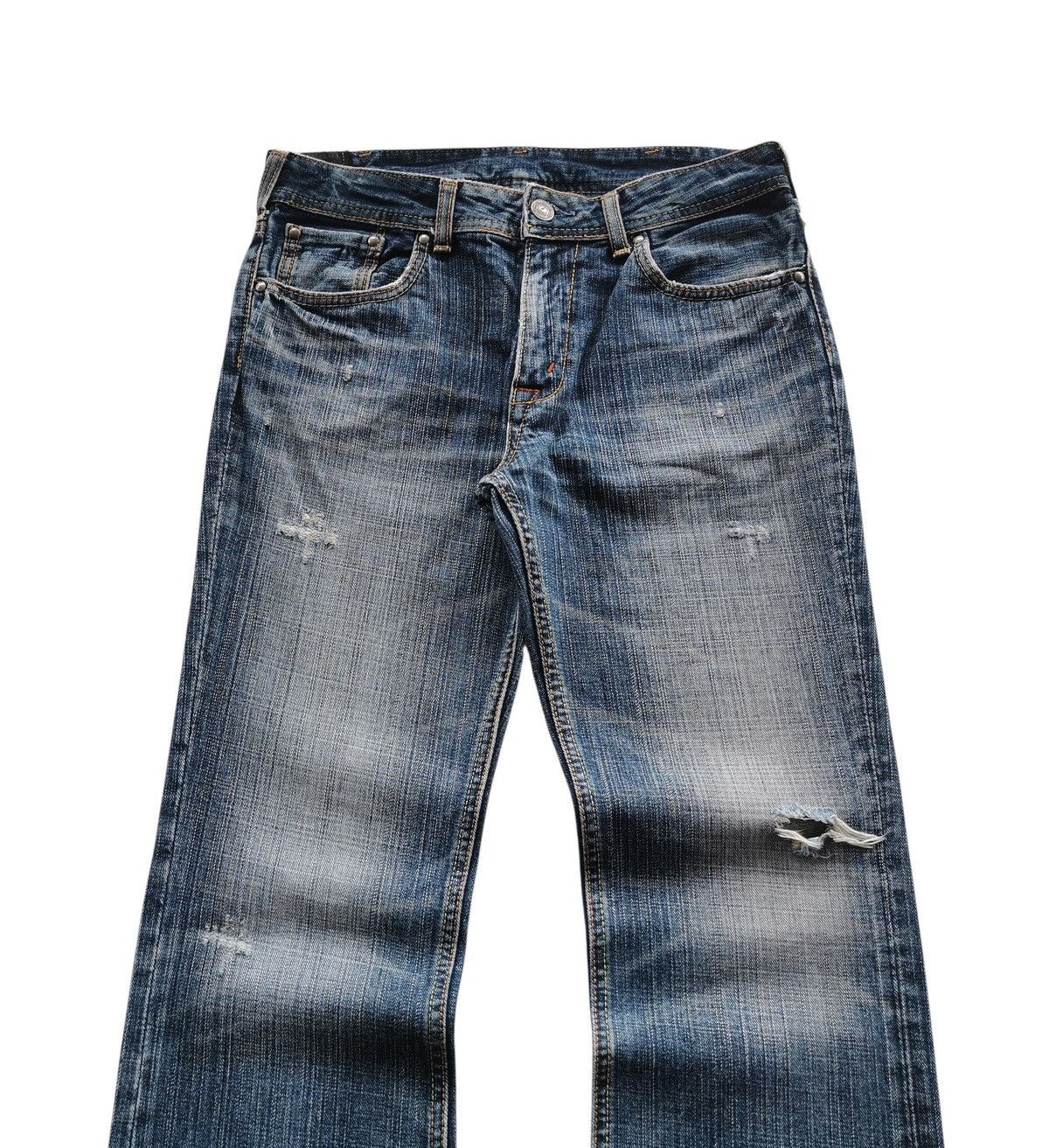 Le Grande Bleu (L.G.B.) Denim Craft Flared/Bootcuts Distressed Denim Jeans - 31x31 Size US 31 - 4 Thumbnail