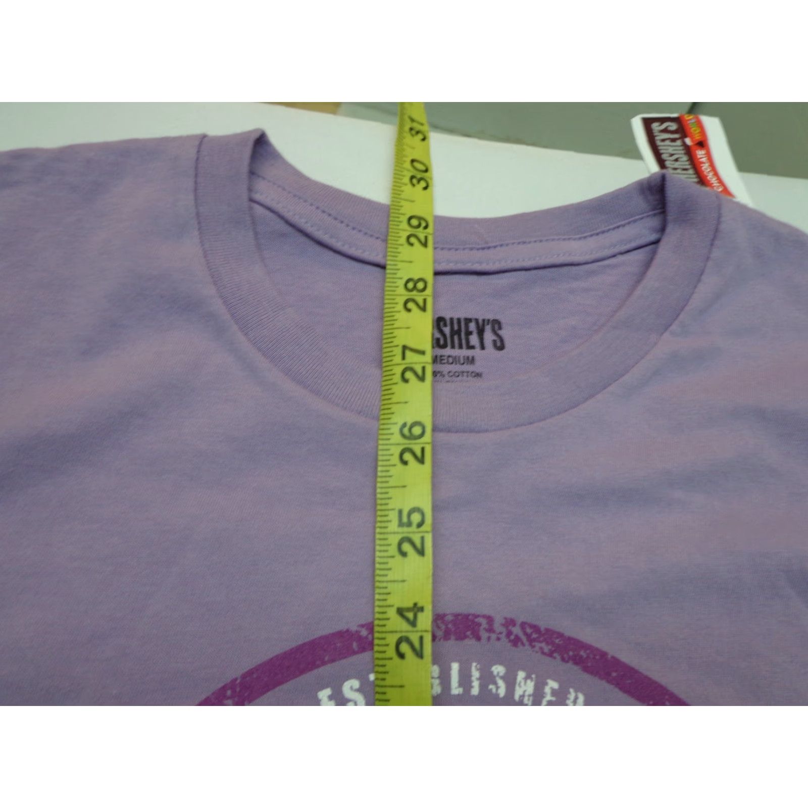 Vintage Hershey's Chocolate World Purple T-shirt Size M Men Short Sleeve Cotton Regular NEW with DEFECT Size US M / EU 48-50 / 2 - 7 Thumbnail