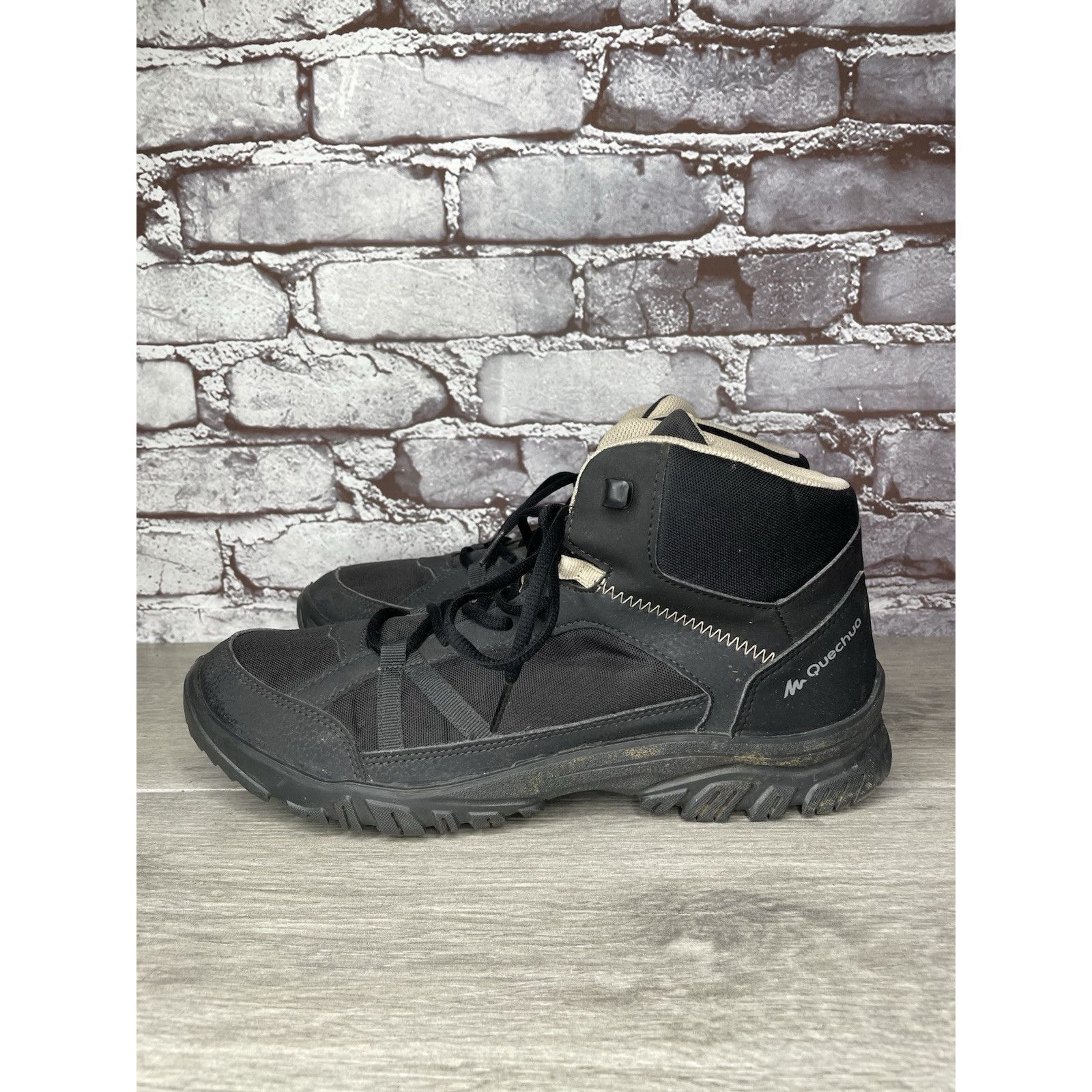Other Quechua NH100 Black Mesh Lace Up Synthetic Mid Hiking Boots Size US 11.5 / EU 44-45 - 1 Thumbnail