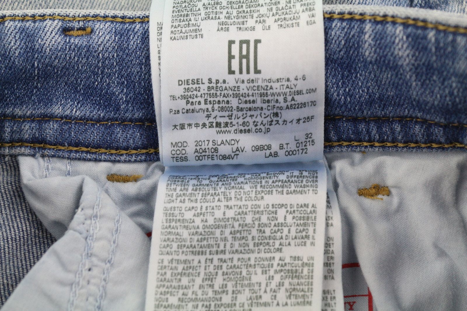 Diesel 2017 SLANDY 09B08 W26/L32 Super Skinny Mid Waist 40680 Size 26" / US 2 / IT 38 - 7 Thumbnail