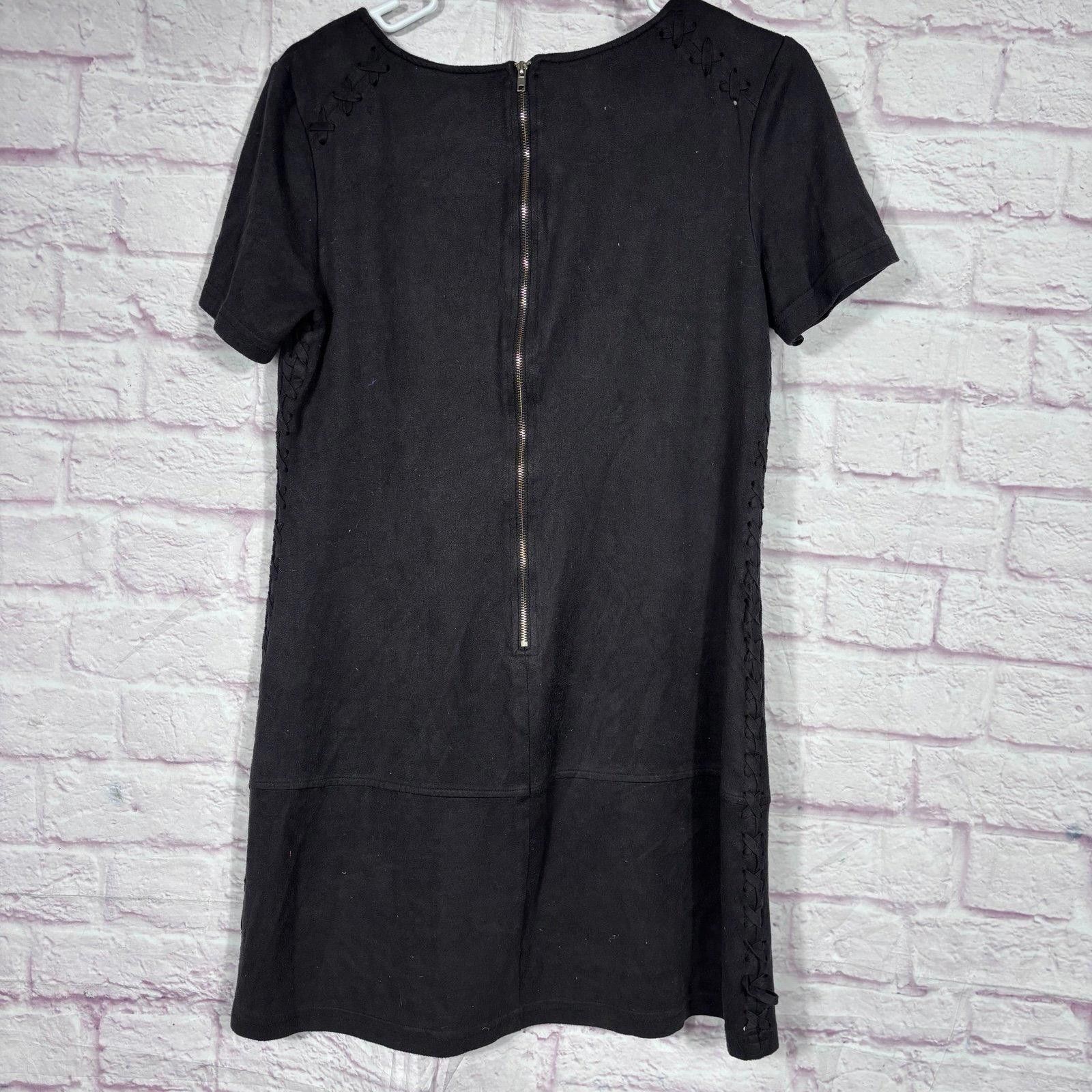 Other Design Lab Black Short Sleeve Dress with Lace Detail Medium Size M / US 6-8 / IT 42-44 - 6 Thumbnail