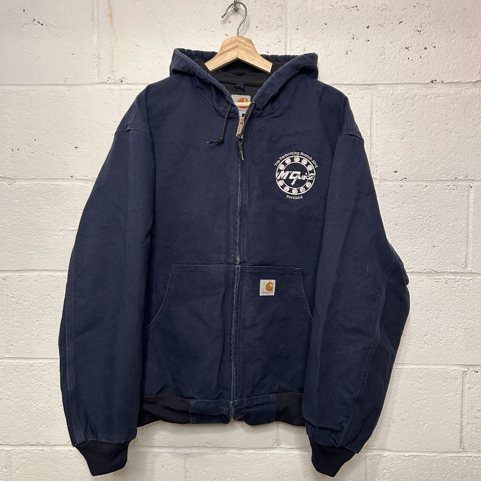 ジャケット・アウター Carhartt Active Jacket J144 CMO USA Vintage Carhartt Jacket Mens 2XL J144 CMO Hooded Thermal