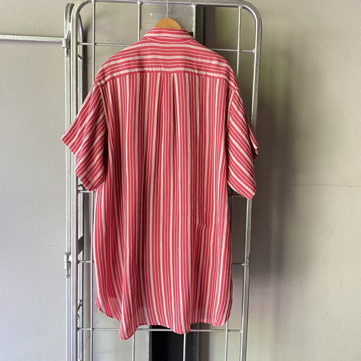 Yohji Yamamoto Yohji Yamamoto Red & White Stripe Shirt Dress Size US XXL / EU 58 / 5 - 2 Thumbnail