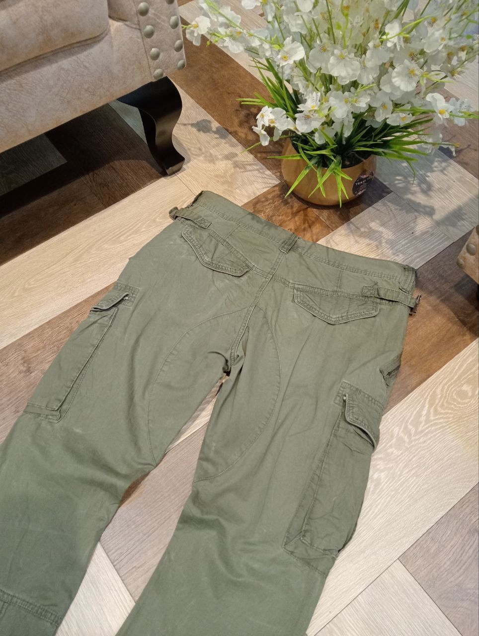 JACKROSE JACKROSE JAPAN FLARED CARGO PANTS SIZE 33 GREEN ARMY Size US 33 - 8 Thumbnail