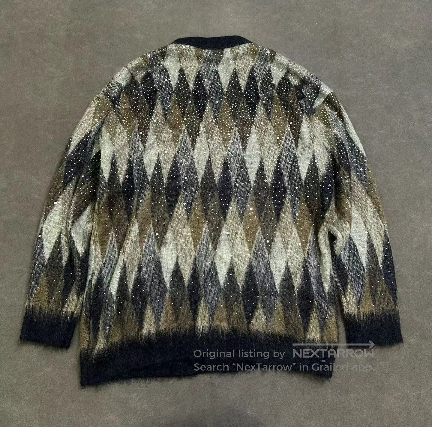 Hedi Slimane Celine FW22 Sequin Mohair Long Cardigan. Size XXL / US 16-18 / IT 52-54 - 2 Thumbnail