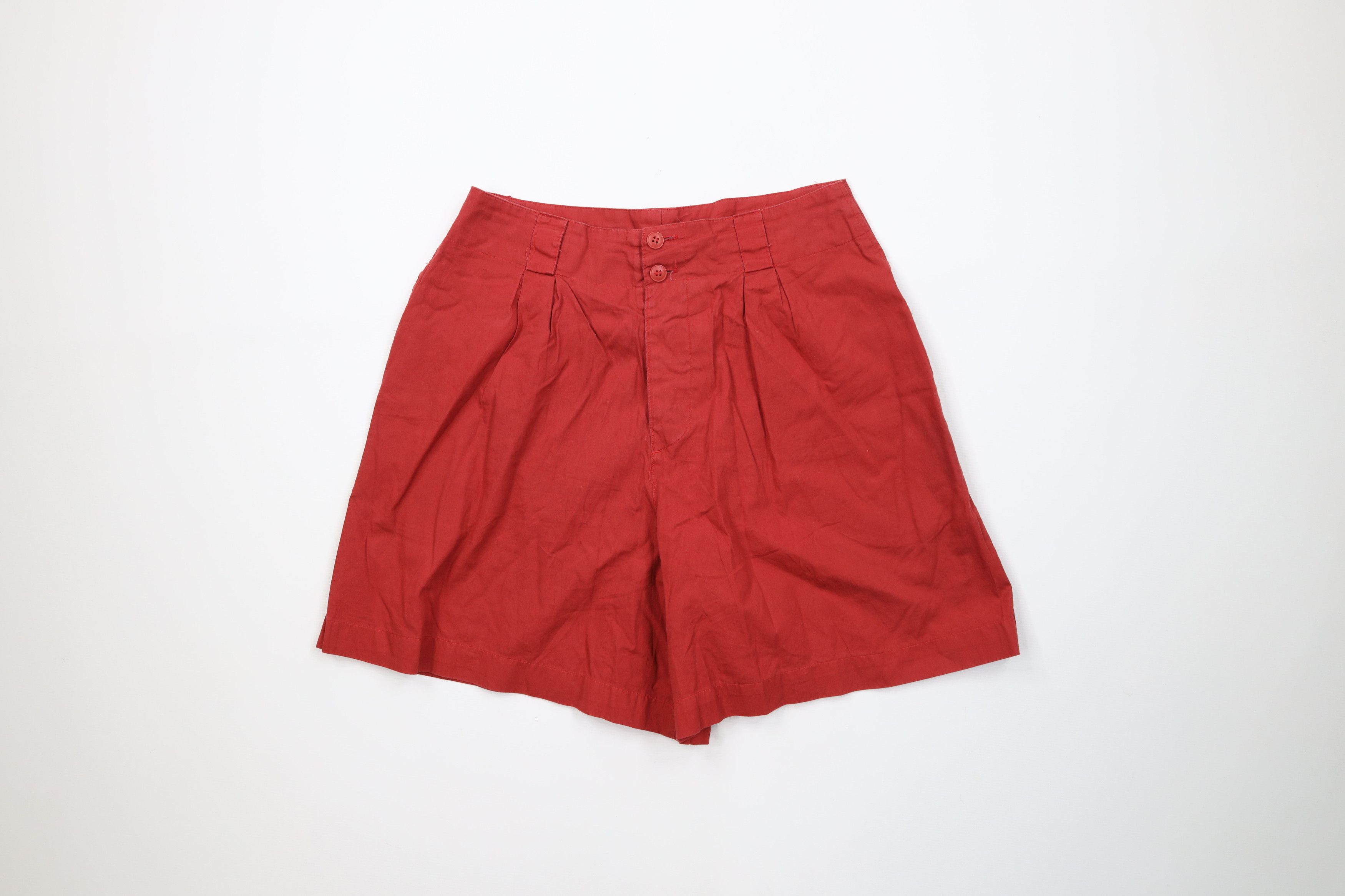 Calvin Klein Vintage 80s 90s Calvin Klein Fly Pleated Shorts Red Japan Size 28" / US 6 / IT 42 - 1 Thumbnail