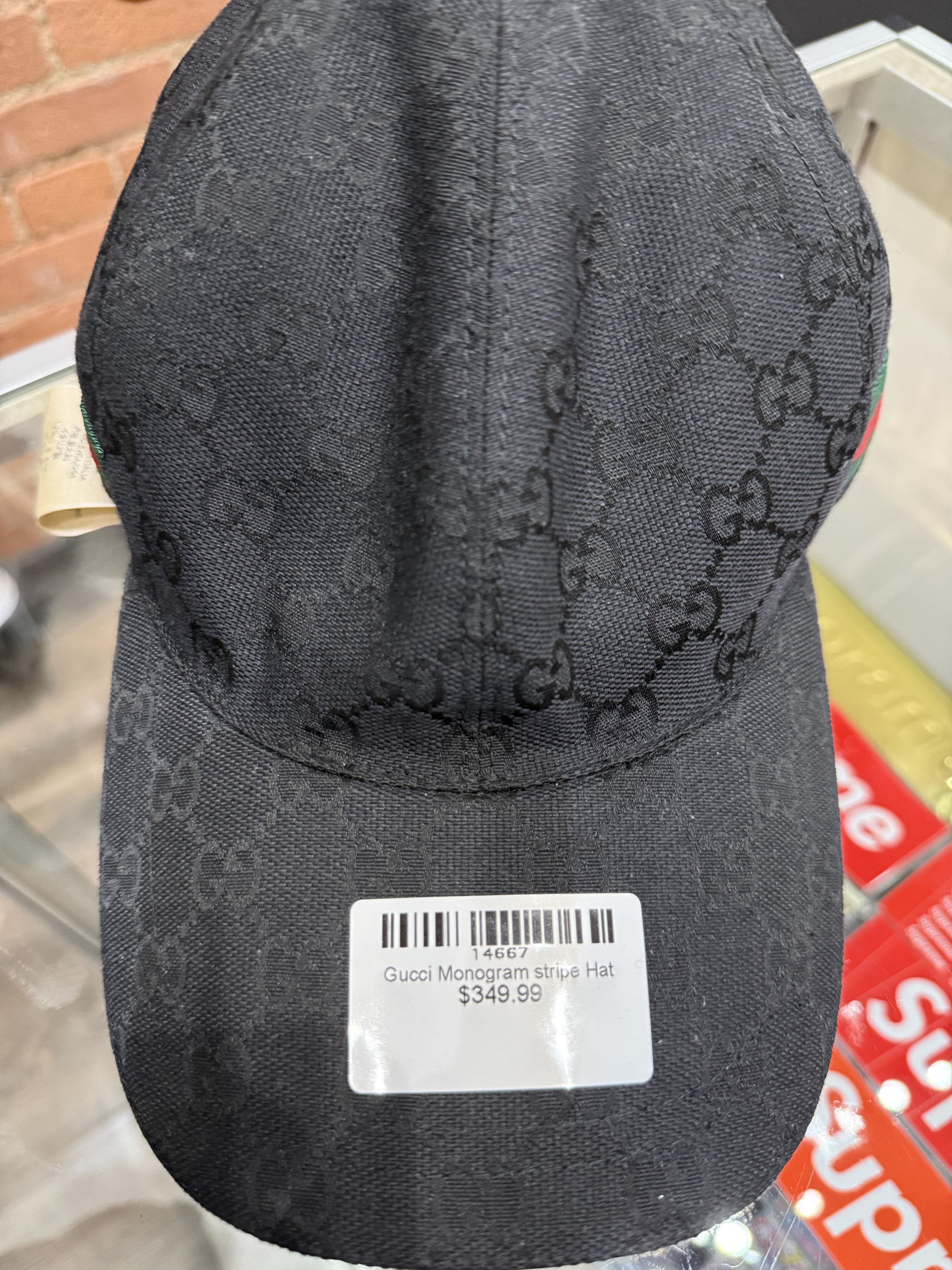 Gucci Gucci Monogram Stripe Hat Size ONE SIZE - 2 Thumbnail