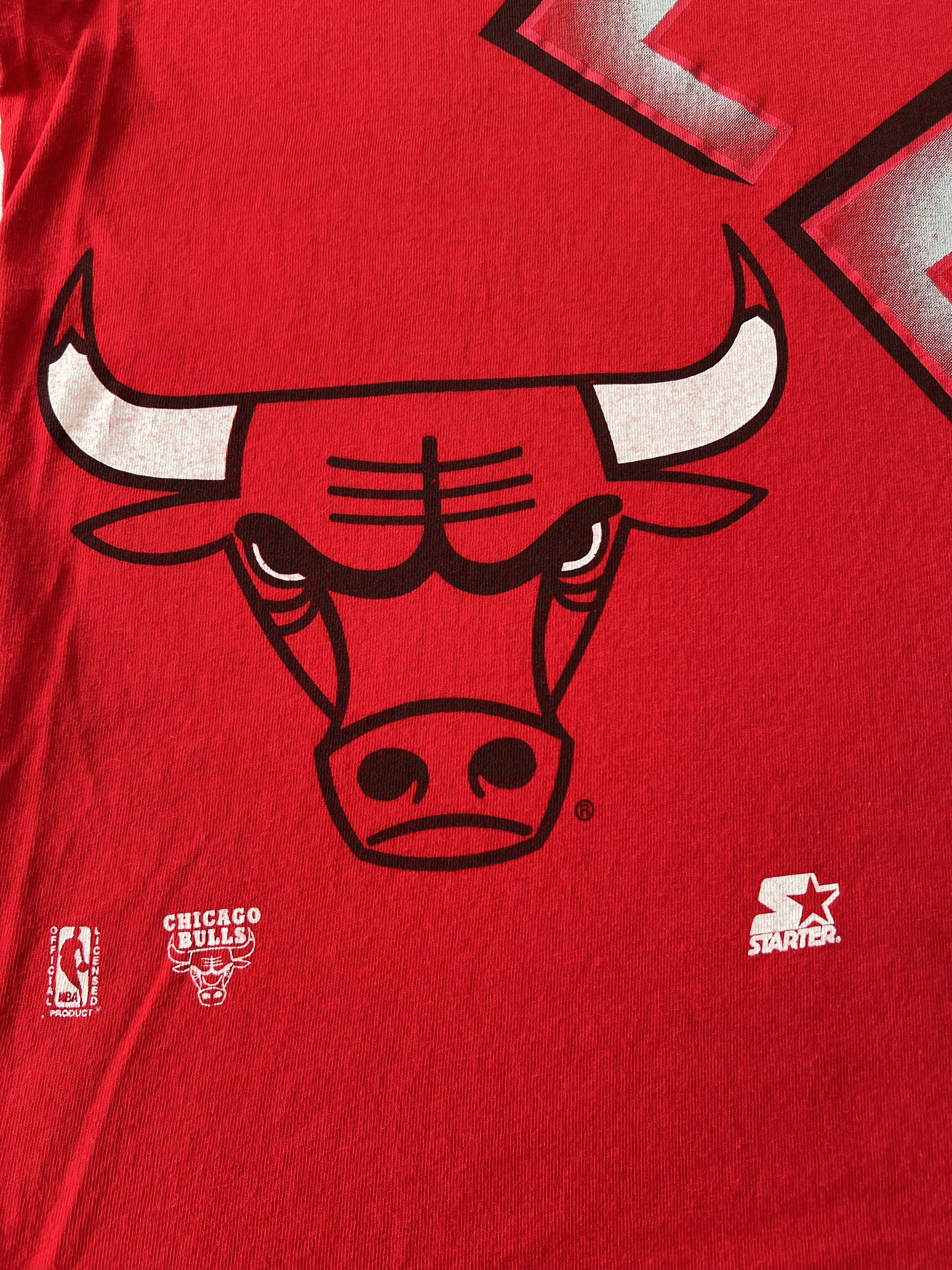 NBA Vintage 90s Chicago Bulls NBA Basketball Starter Red T-shirt Size US L / EU 52-54 / 3 - 4 Thumbnail