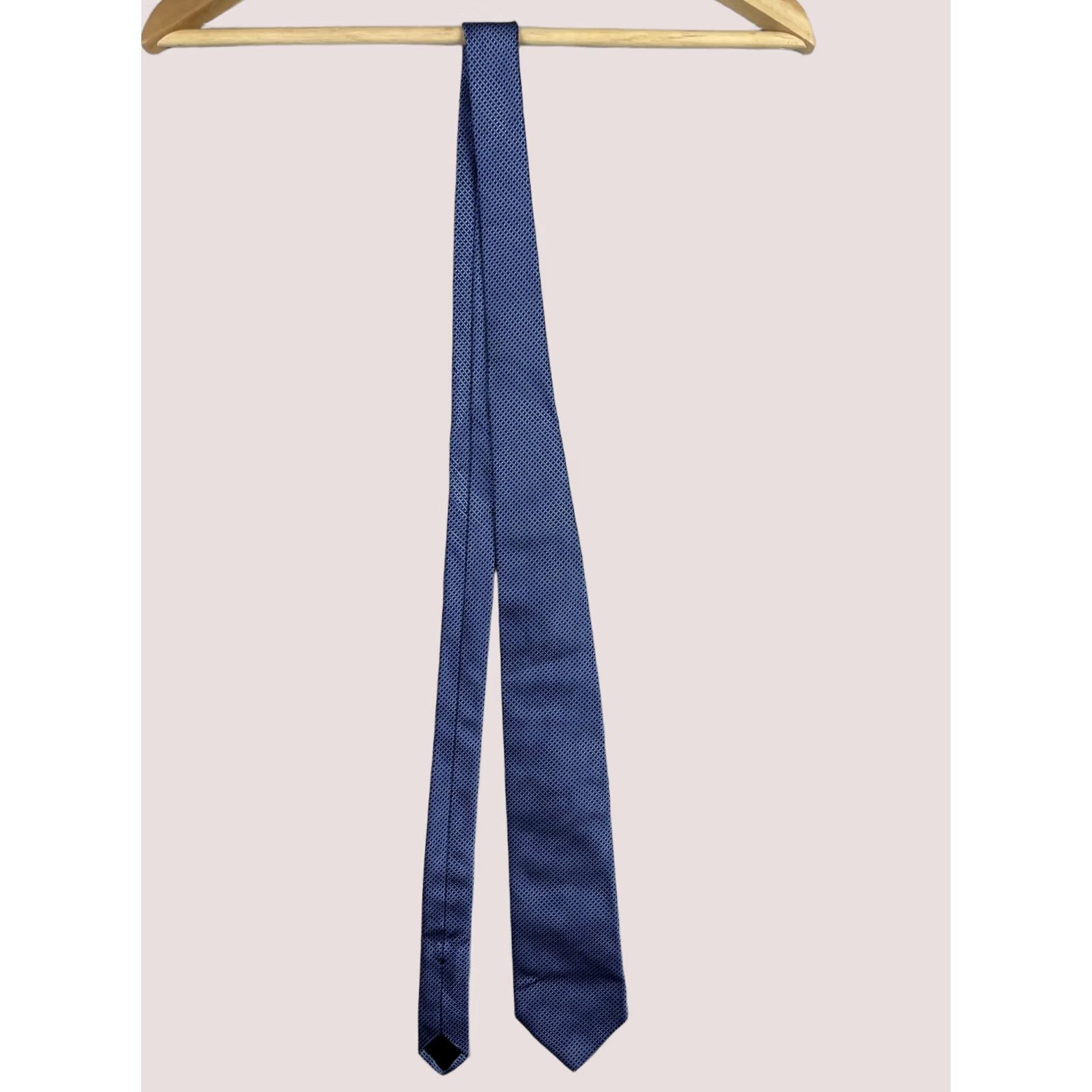 Brooks Brothers Brooks Brothers 346 Necktie Mens Blue Pure Silk Made In USA Check Tie Mens Silk Geometric Pattern Classic 57" One Size Blue Size ONE SIZE - 1 Thumbnail