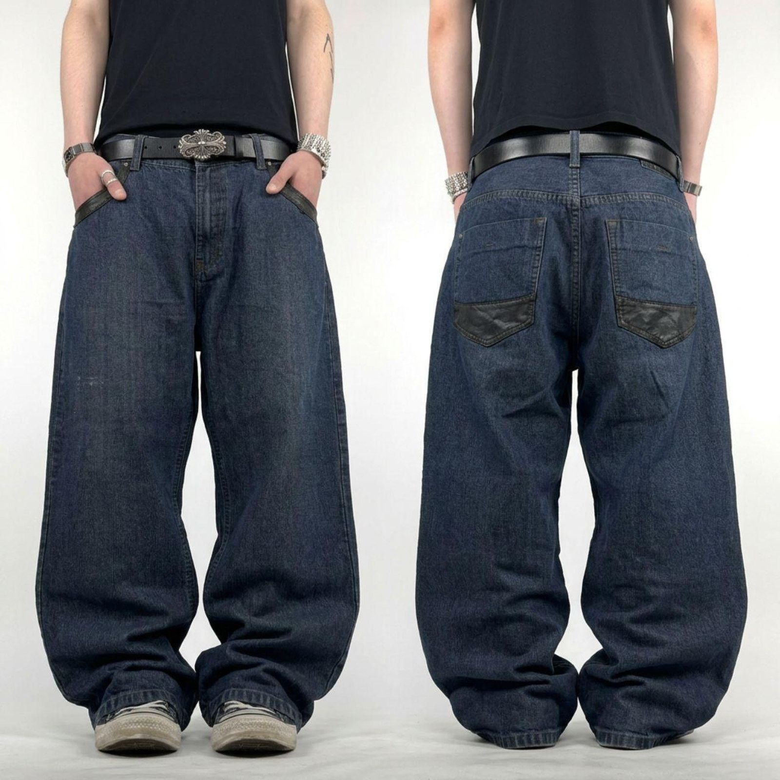Enyce × JNCO × Vintage Vintage y2k patched enyce faded stonewash archive cyber jean Size US 44 / EU 60 - 1 Thumbnail