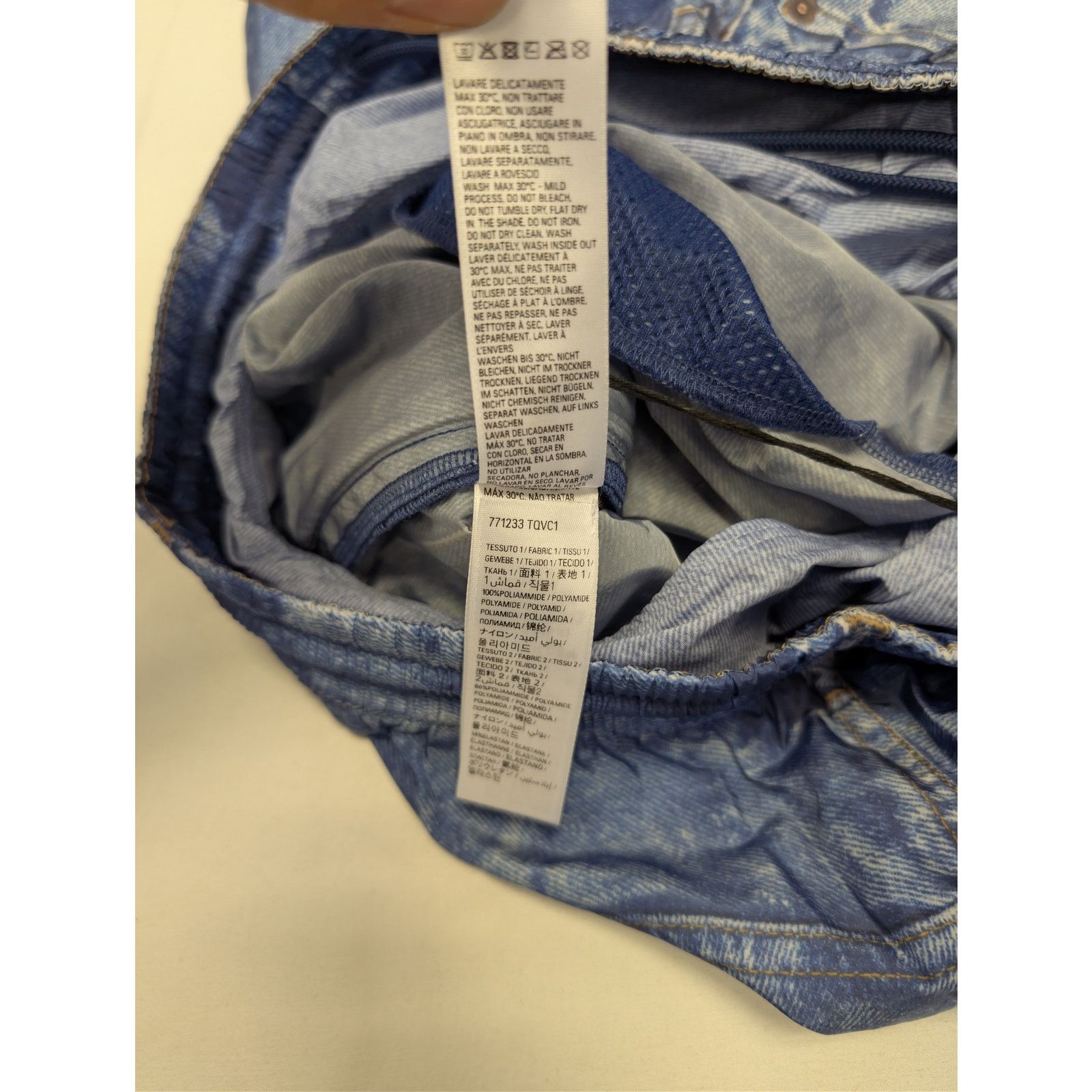 Balenciaga o1rshd1 Trompe L'oeil Swim short in blue Size US 32 / EU 48 - 18 Thumbnail