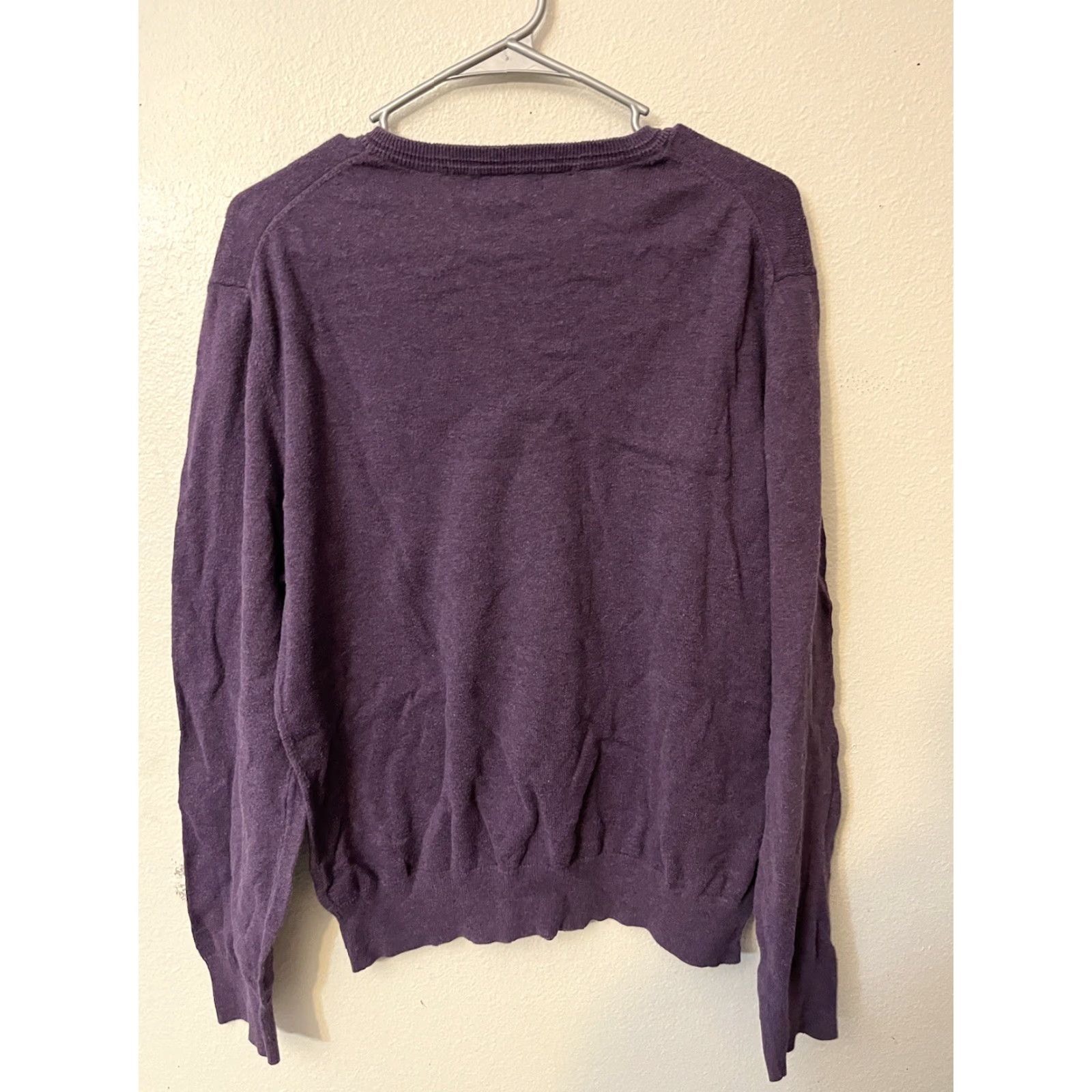 Gap Gap Cotton Pullover Sweater Men Medium Purple V-Neck Casual Size US M / EU 48-50 / 2 - 3 Thumbnail