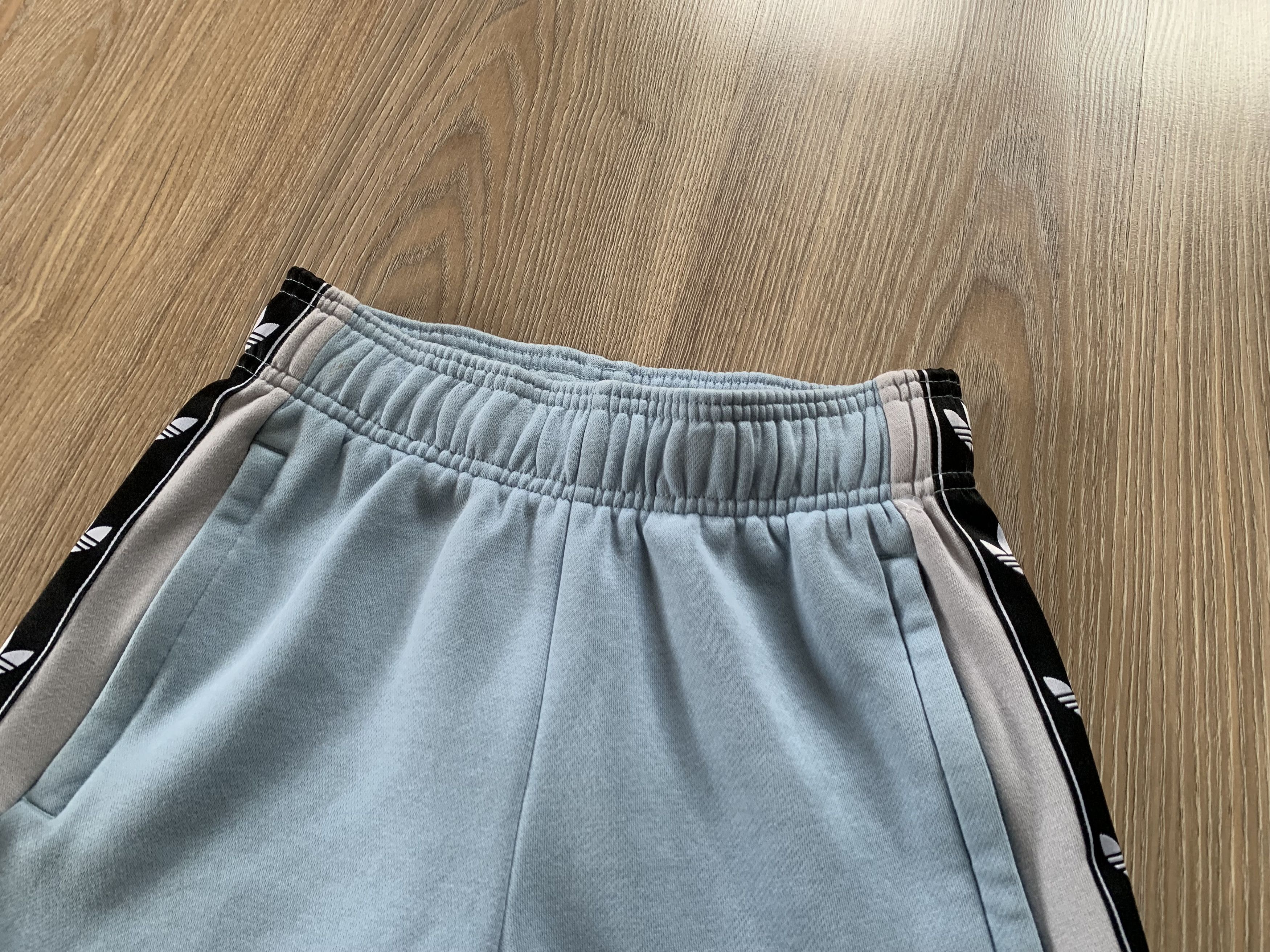 Adidas Adidas Lampas Multilogo Cotton Light Blue Shorts Size US 26 / EU 42 - 4 Thumbnail