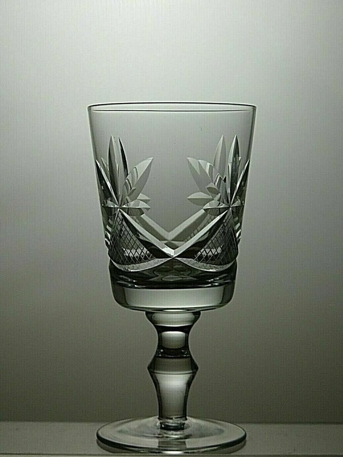 The Unbranded Brand Lead Crystal Cut Glass Set of 2 Wine Glasses 5 1/4" Size ONE SIZE - 5 Thumbnail