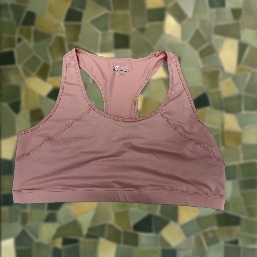 Vintage BCG Womens Sports Bra Size XL Low Support Pink Racerback Pullover Unpadded Size ONE SIZE - 1 Thumbnail