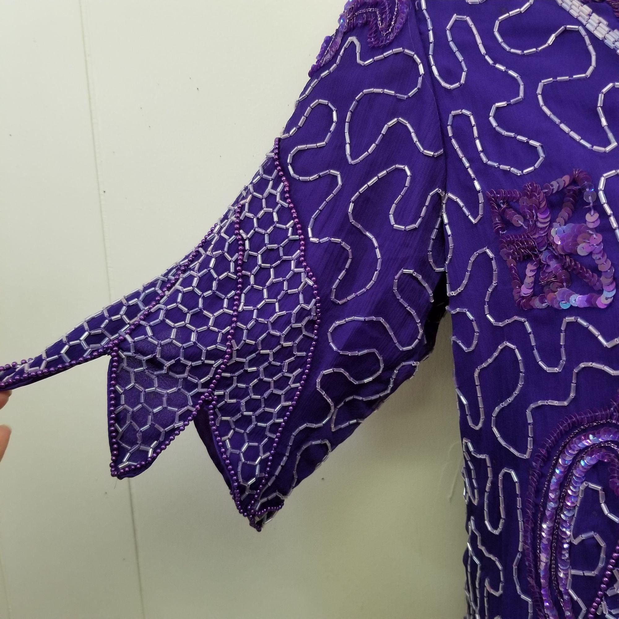 Other Laurence Kazar M 2 Pc Top Skirt Beaded Sequins Silk Formal P Size M / US 6-8 / IT 42-44 - 7 Thumbnail