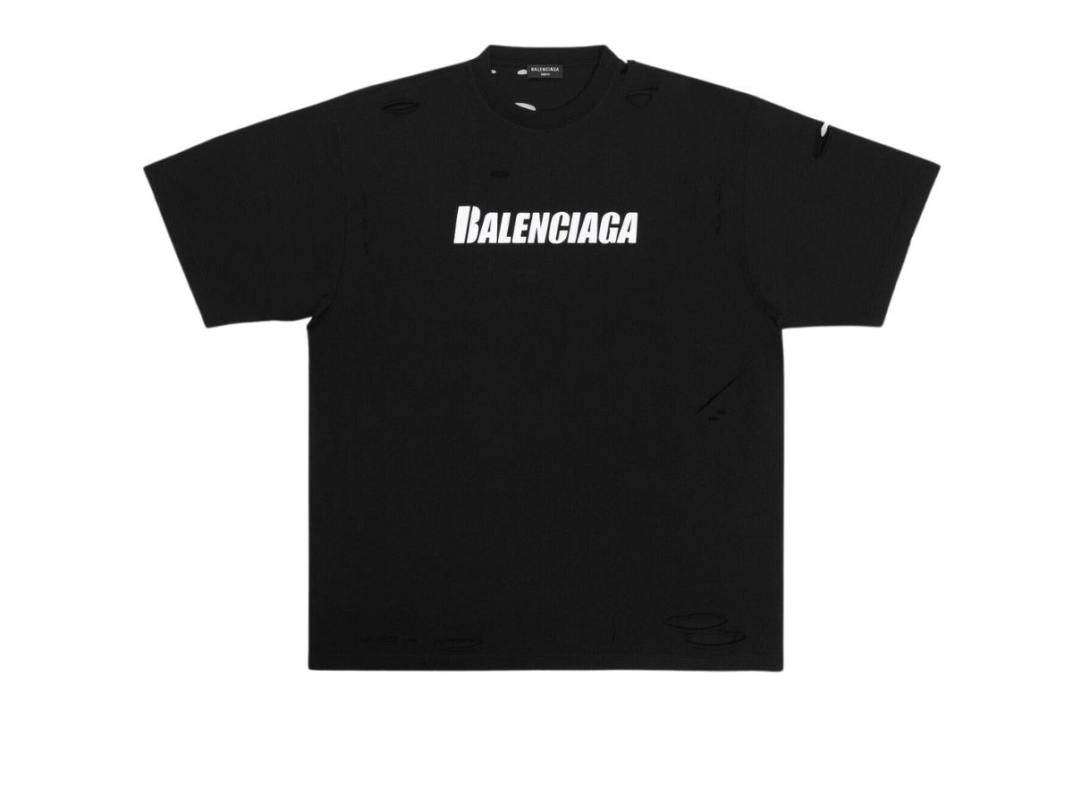 Balenciaga o1mt1gz0924 Caps T-shirt Boxy Fit in Black Size L / US 10 / IT 46 - 1 Thumbnail