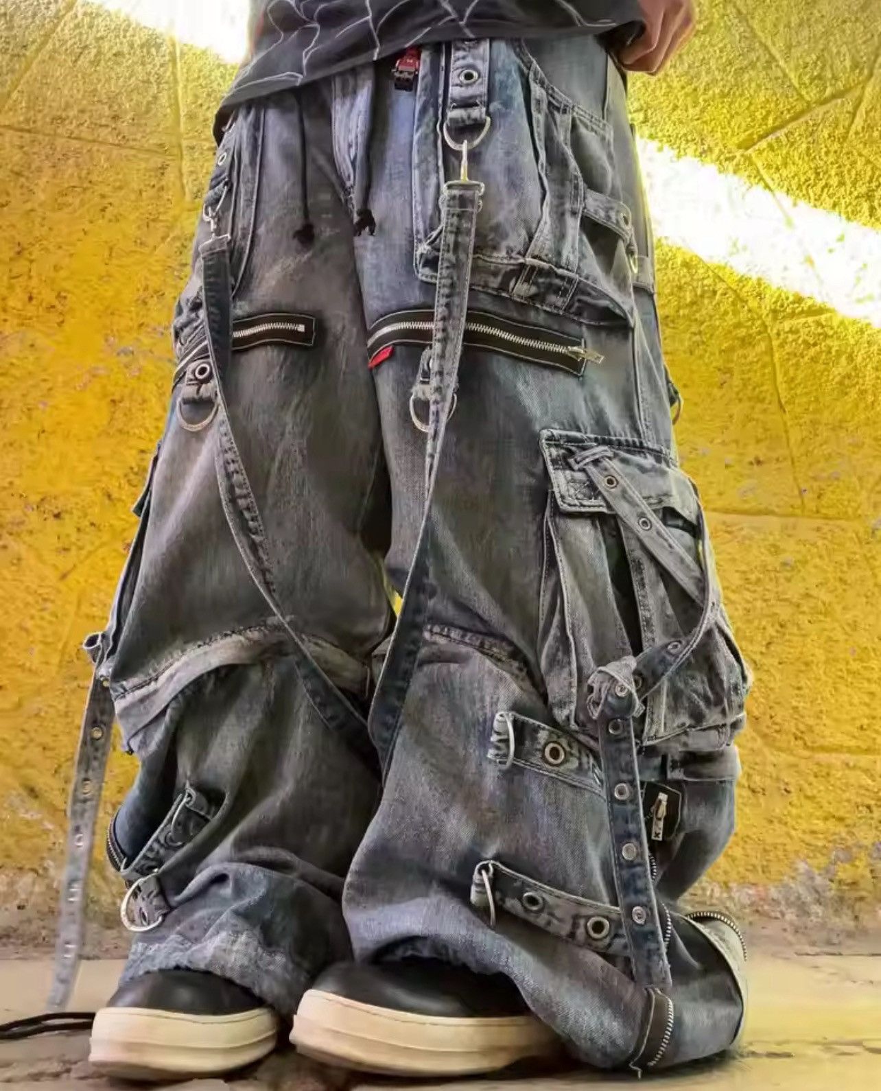 Jean Retro Double Stitching Washed Baggy Jeans Size US 32 / EU 48 - 1 Thumbnail