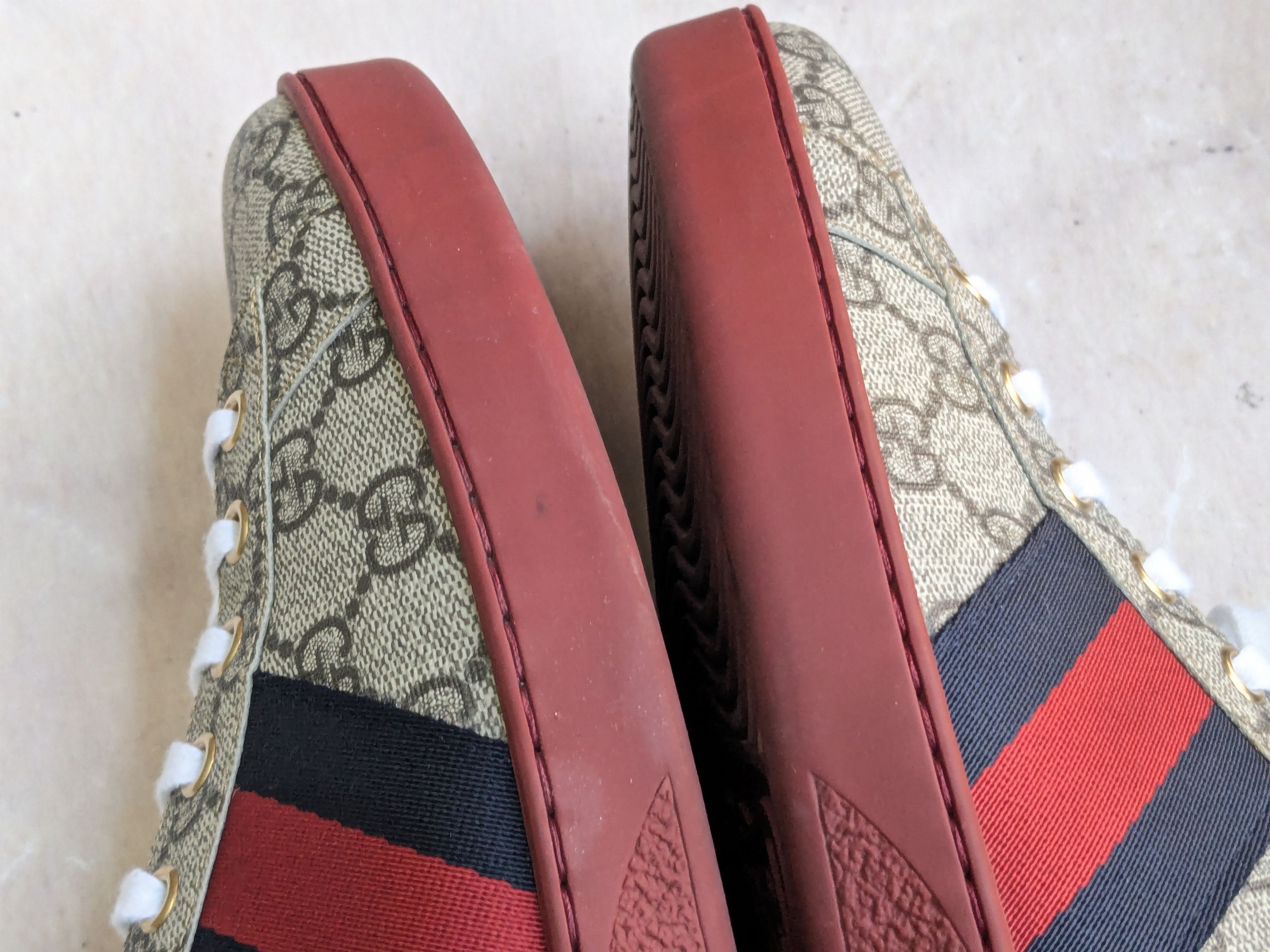Gucci Gucci Ace Monogram 11 Canvas Logo GG Supreme Red Low Tops Size US 11 / EU 44 - 9 Thumbnail