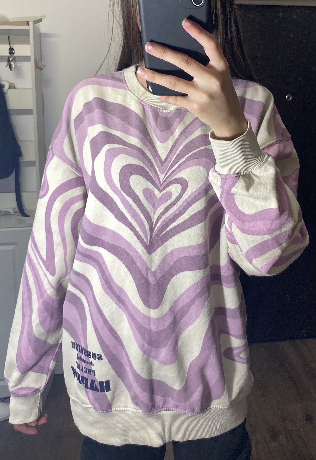 H&M Purple heart sweater Size S / US 4 / IT 40 - 1 Thumbnail