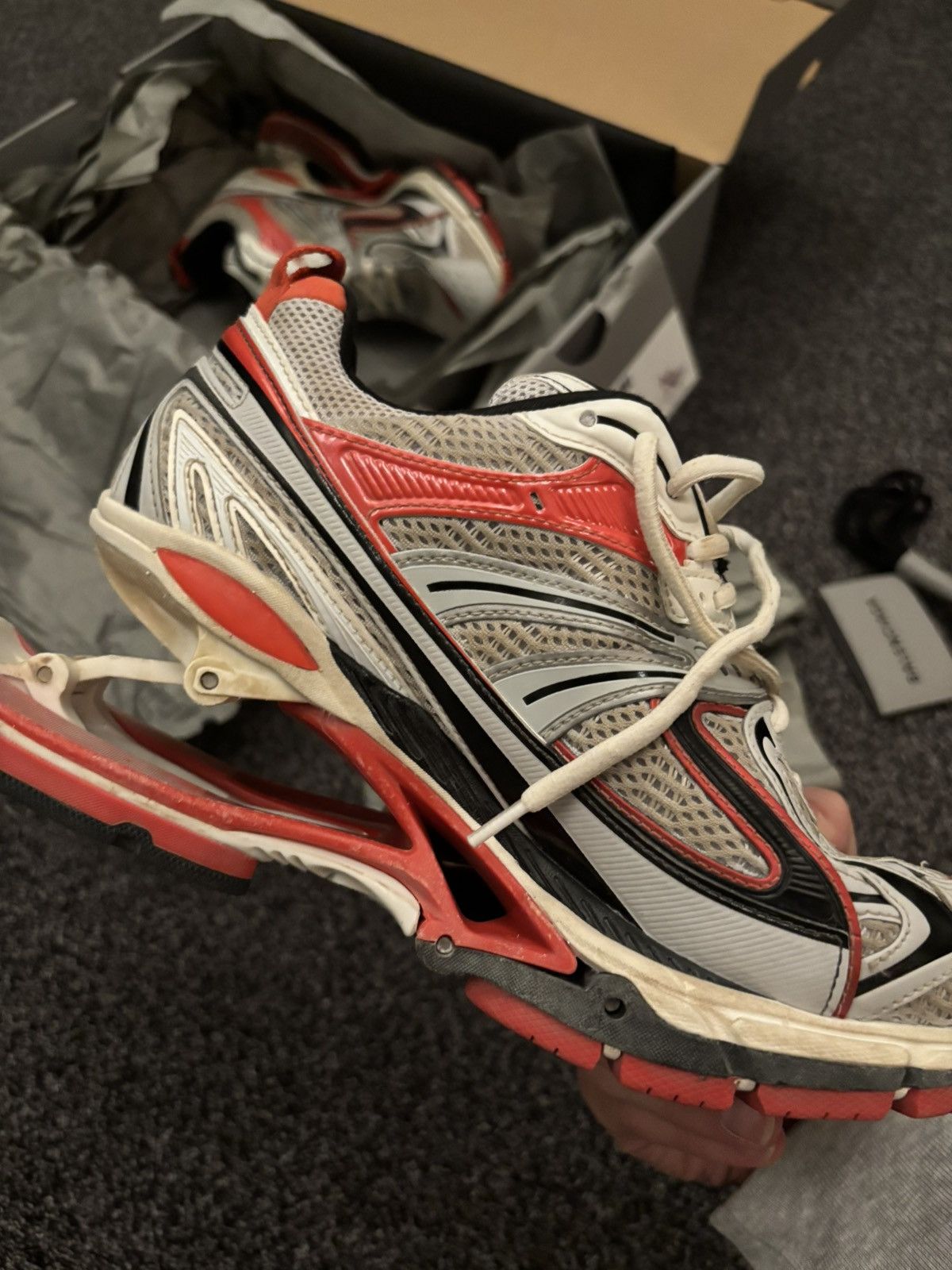 Balenciaga Balenciaga X-Pander Tricolor White/Red/Black Size US 7.5 / IT 37.5 - 7 Thumbnail